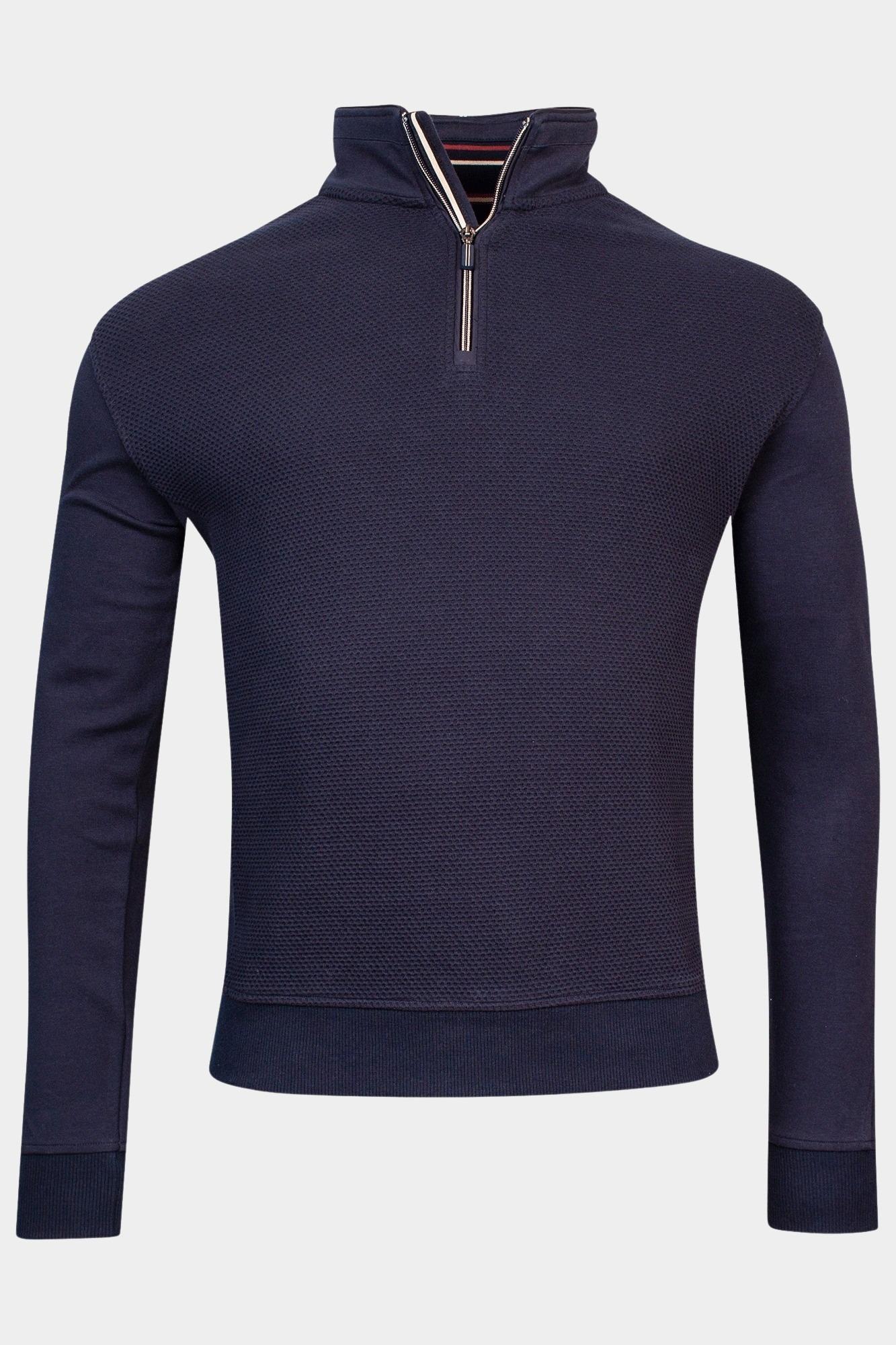 Baileys Half Zip Blauw Sweatshirt 1/2 zip  Front Bod 323175/60