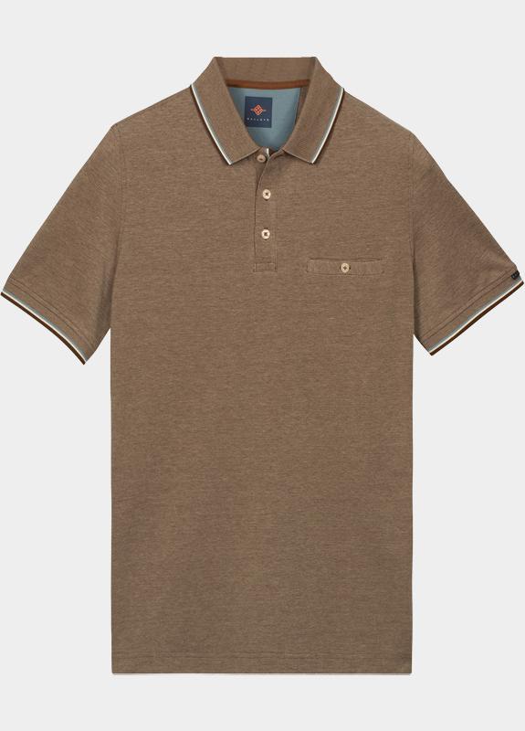 Baileys Polo heren Bruin Poloshirt 2-tone Oxford Pique 615205/80
