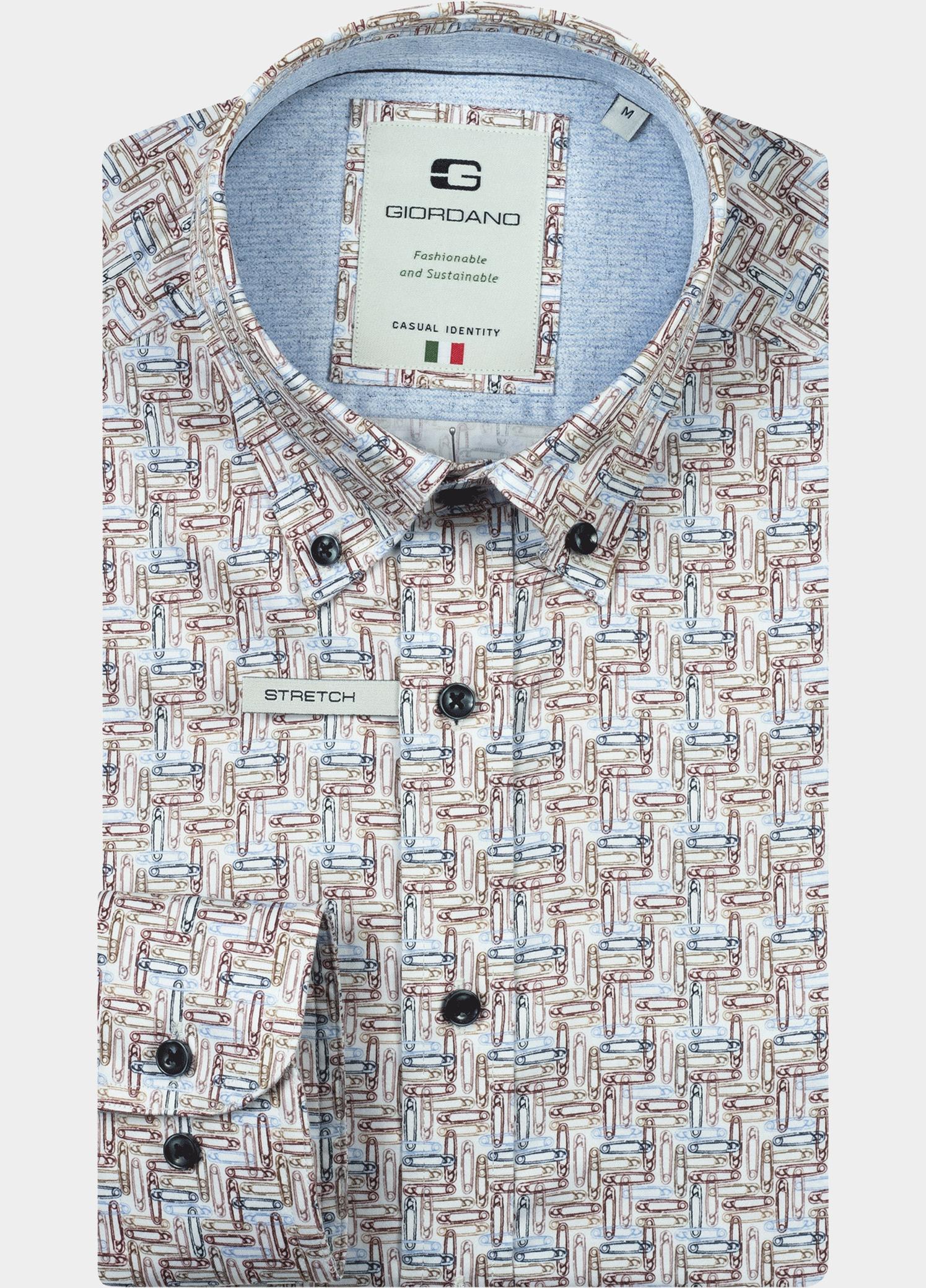 Giordano Overhemd heren Paars Loretto long sleeve button do 527824/40