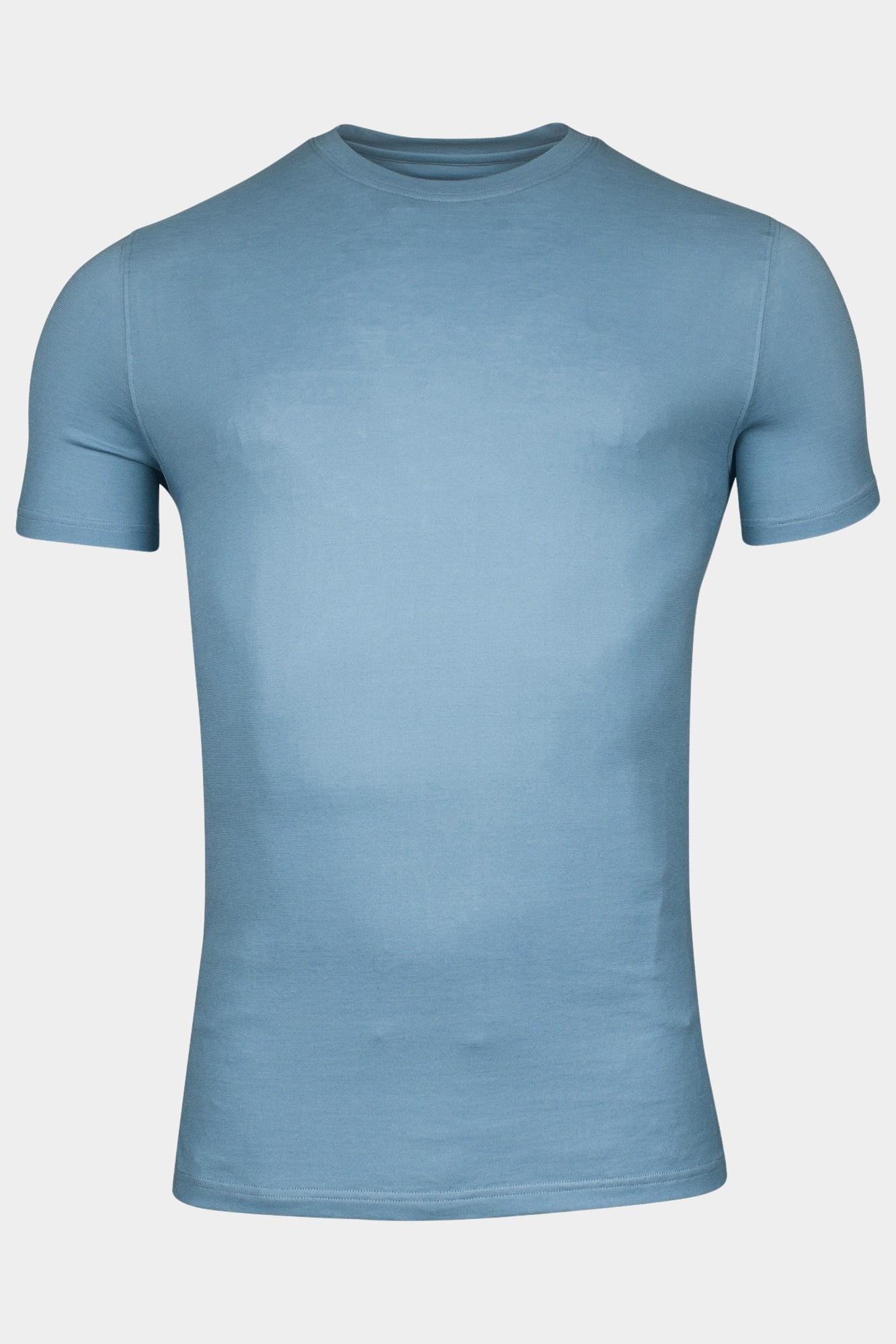 Giordano T-shirt korte mouw Blauw Luca short sleeve tee Liquid 515078/62