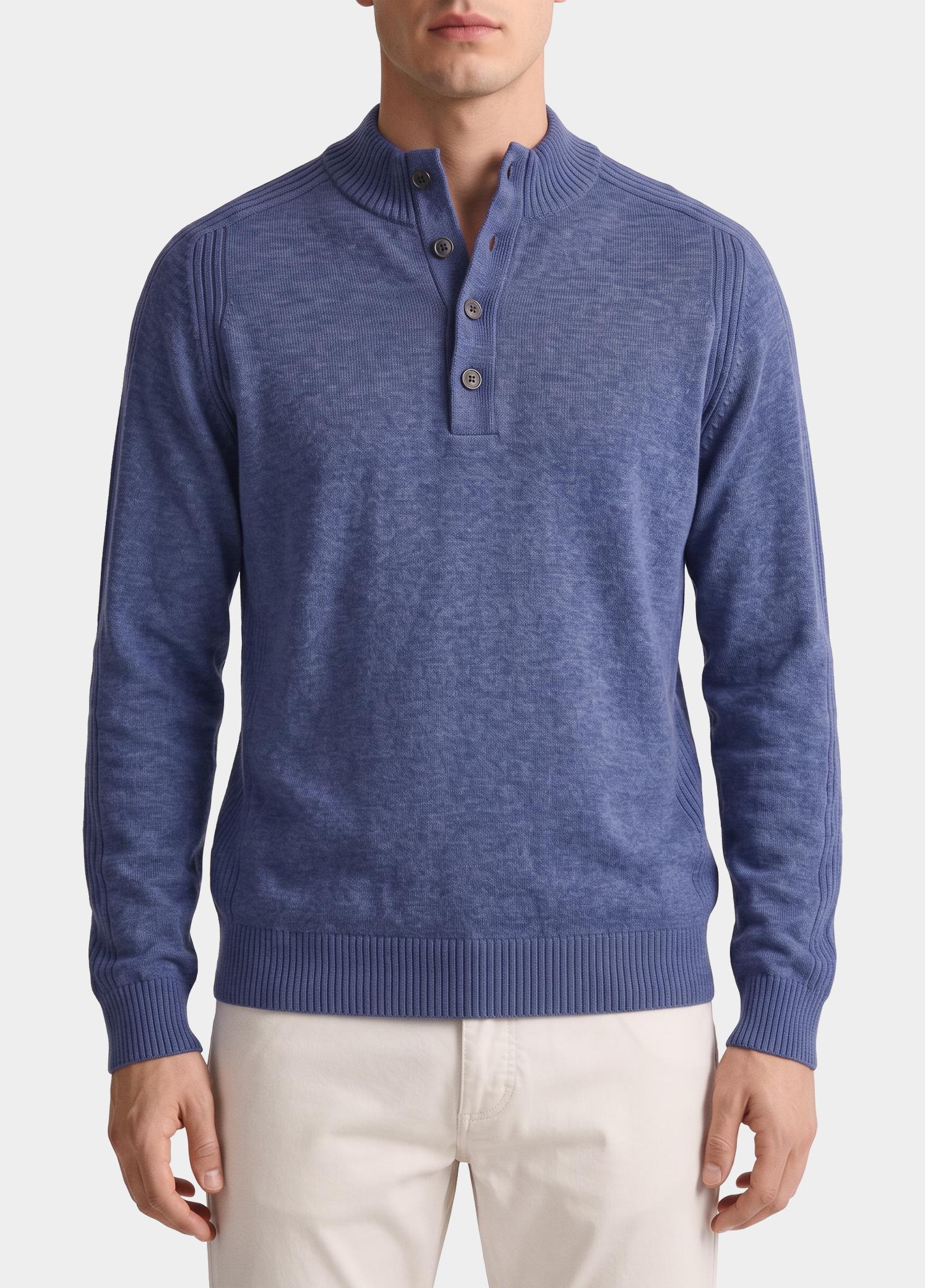 Baileys Half Zip Blauw Buttons 10gg 620095/695