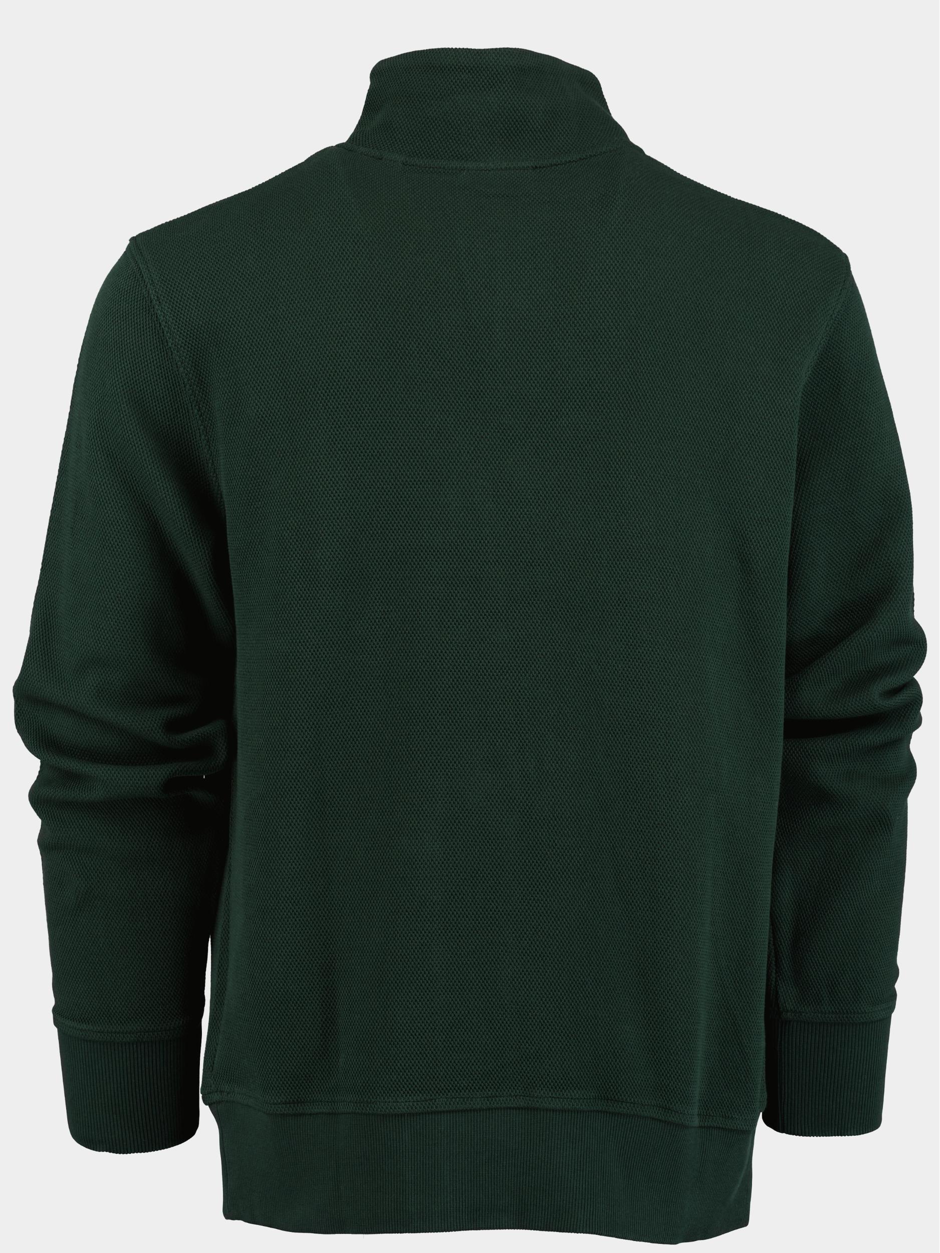 Gant Pullover Groen Waffle Texture Half Zip 2026046/374