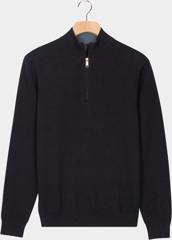 Baileys Half Zip Blauw Pullover 1/2 Zip  14gg knit 528498/60