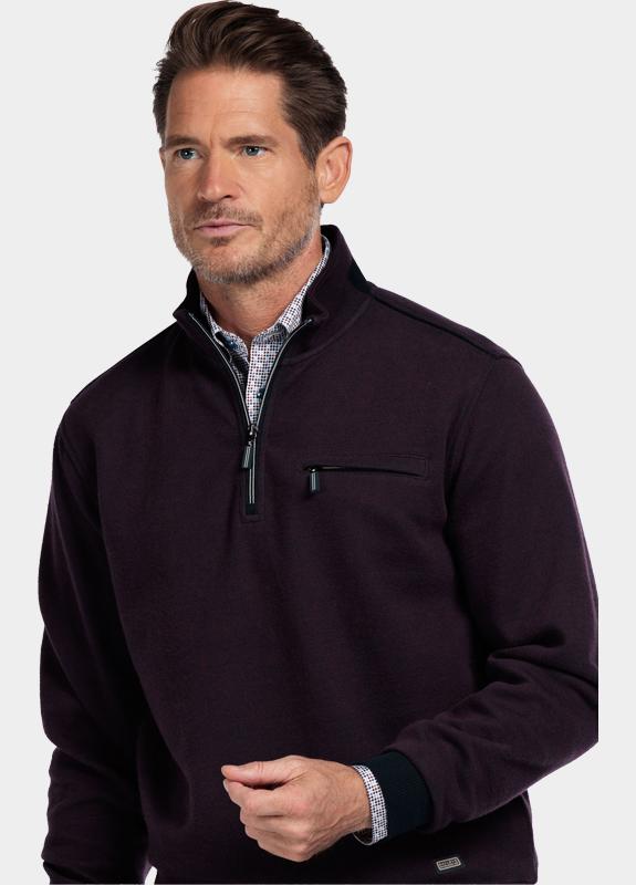 Baileys sweat halfzip Paars Sweatshirt 1/2 Zip  2-tone Ja 523157/40