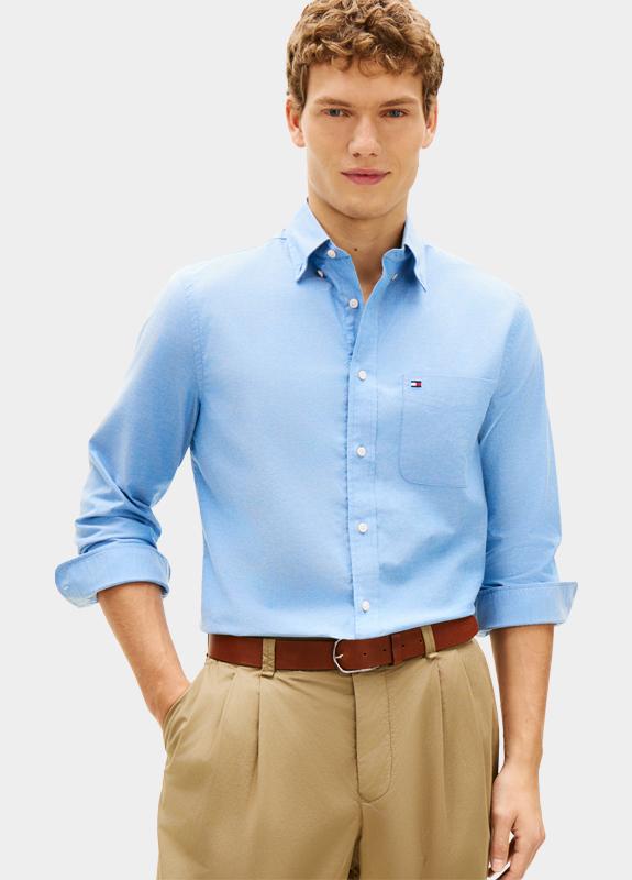 Tommy Hilfiger Casual hemd lange mouw Blauw LIGHT OXFORD SOLID SF SHIRT MW0MW42287/0GY