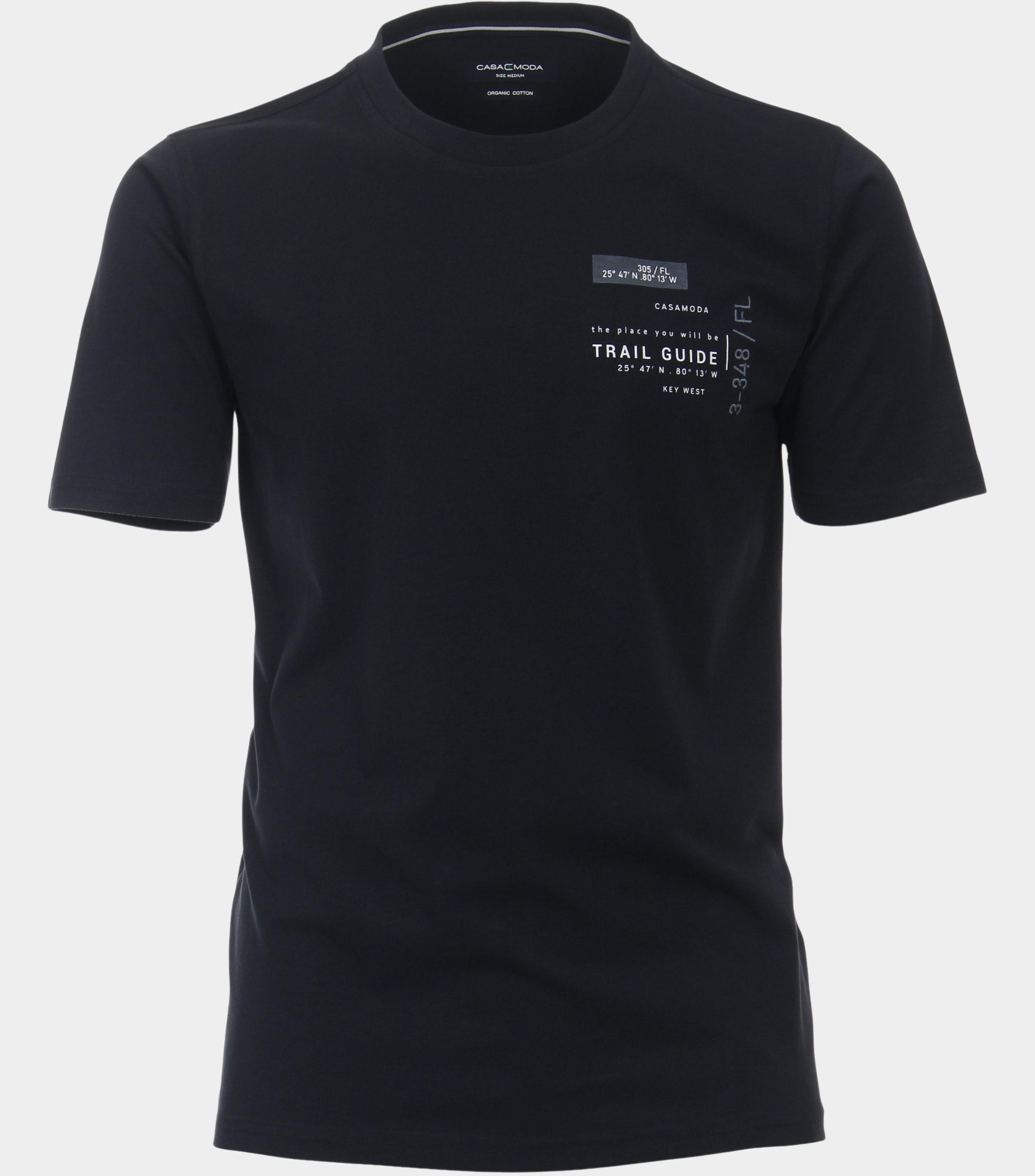 Casamoda T-shirt korte mouw Blauw T-Shirt,O-Neck 934058600/105