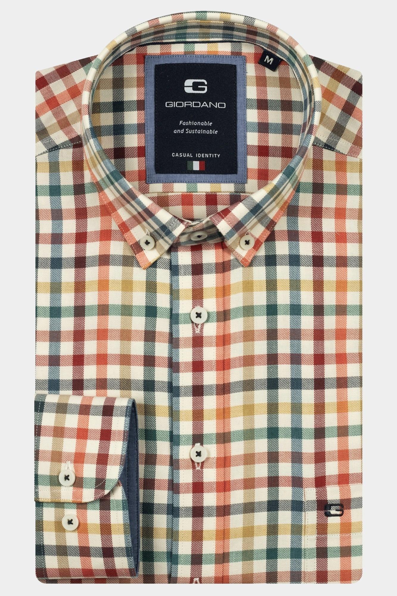 Giordano Casual hemd lange mouw Roze Brando long sleeve button dow 527307/31