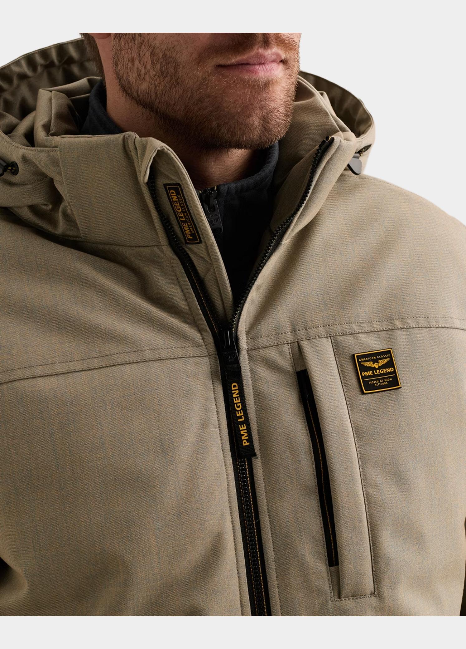 PME Legend Winterjas heren Beige Semi long jacket STRATOR Mela PJA2608112/8011