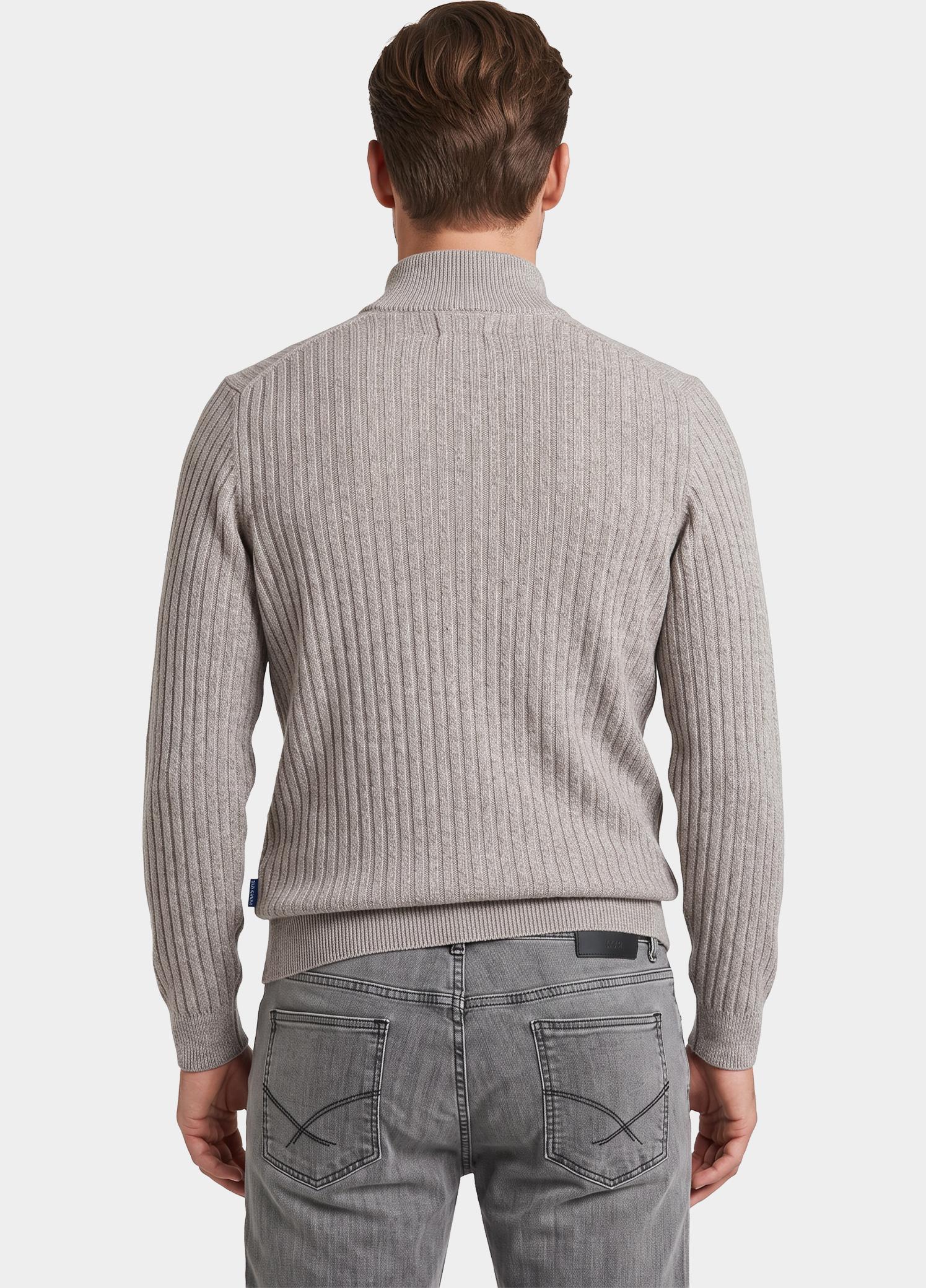 Baileys Half Zip Grijs all-over twisted structure kn 628445/985