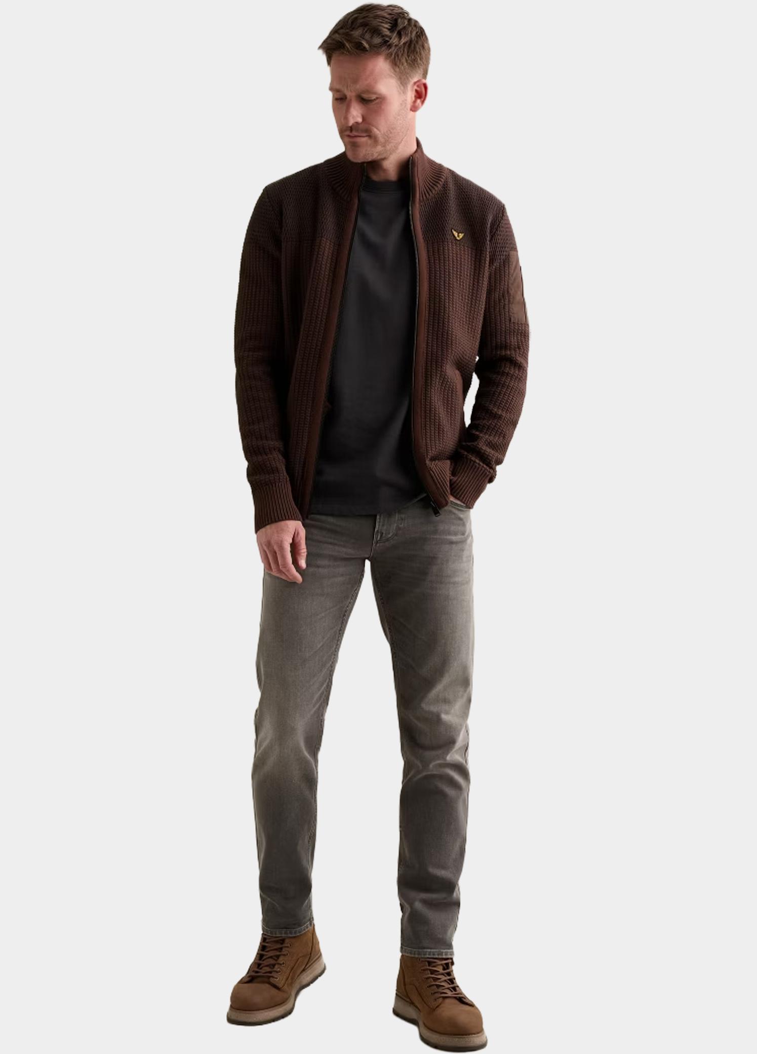 PME Legend Vest heren Bruin Zip jacket cotton structure PKC2609356/8168