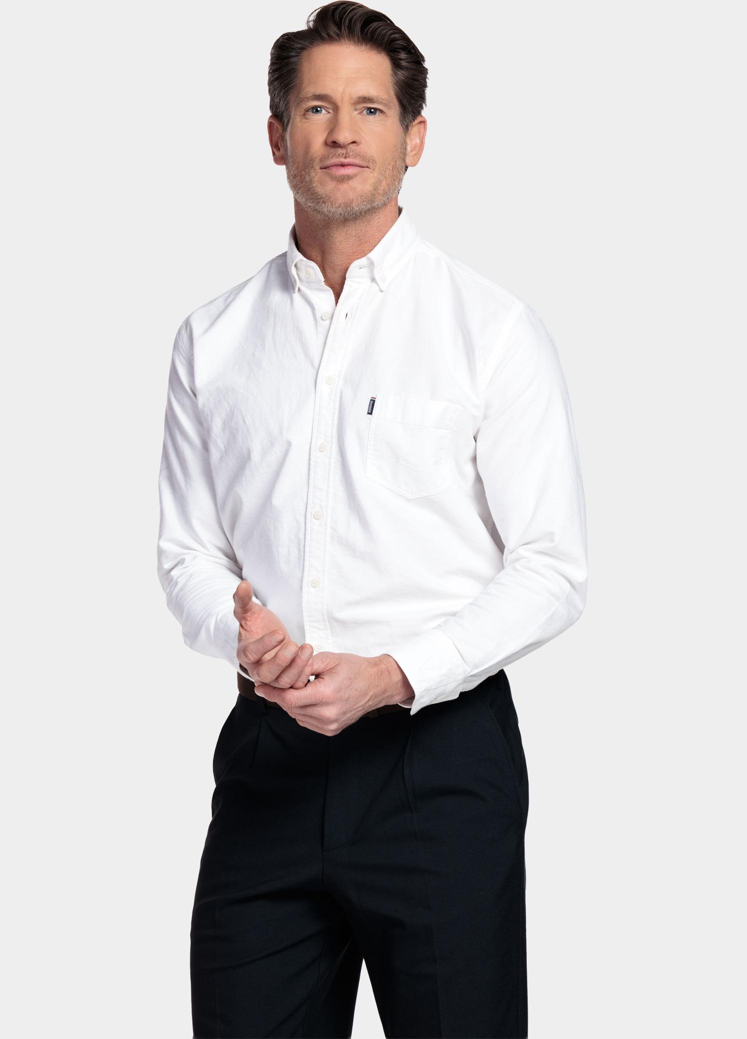 Giordano Overhemd heren Wit Brando Long Sleeve Button Dow 617052/10