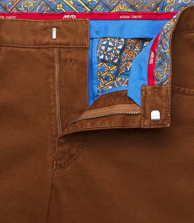 Meyer Katoenen Broek Bruin Broek DUBLIN Katoen Cognac 1272557200/47