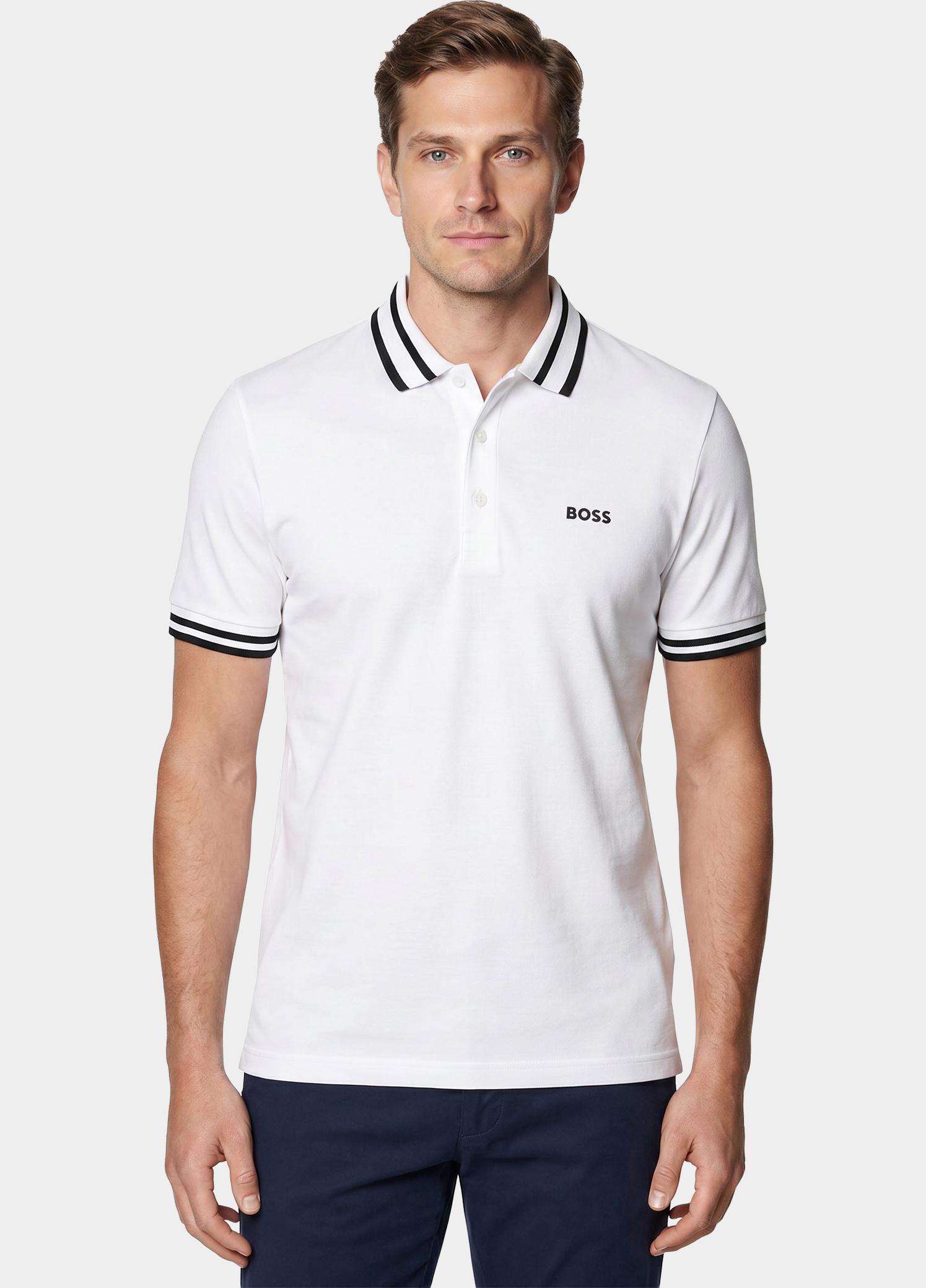 BOSS Green Polo heren Wit Paule 10262274 01 50525172/100