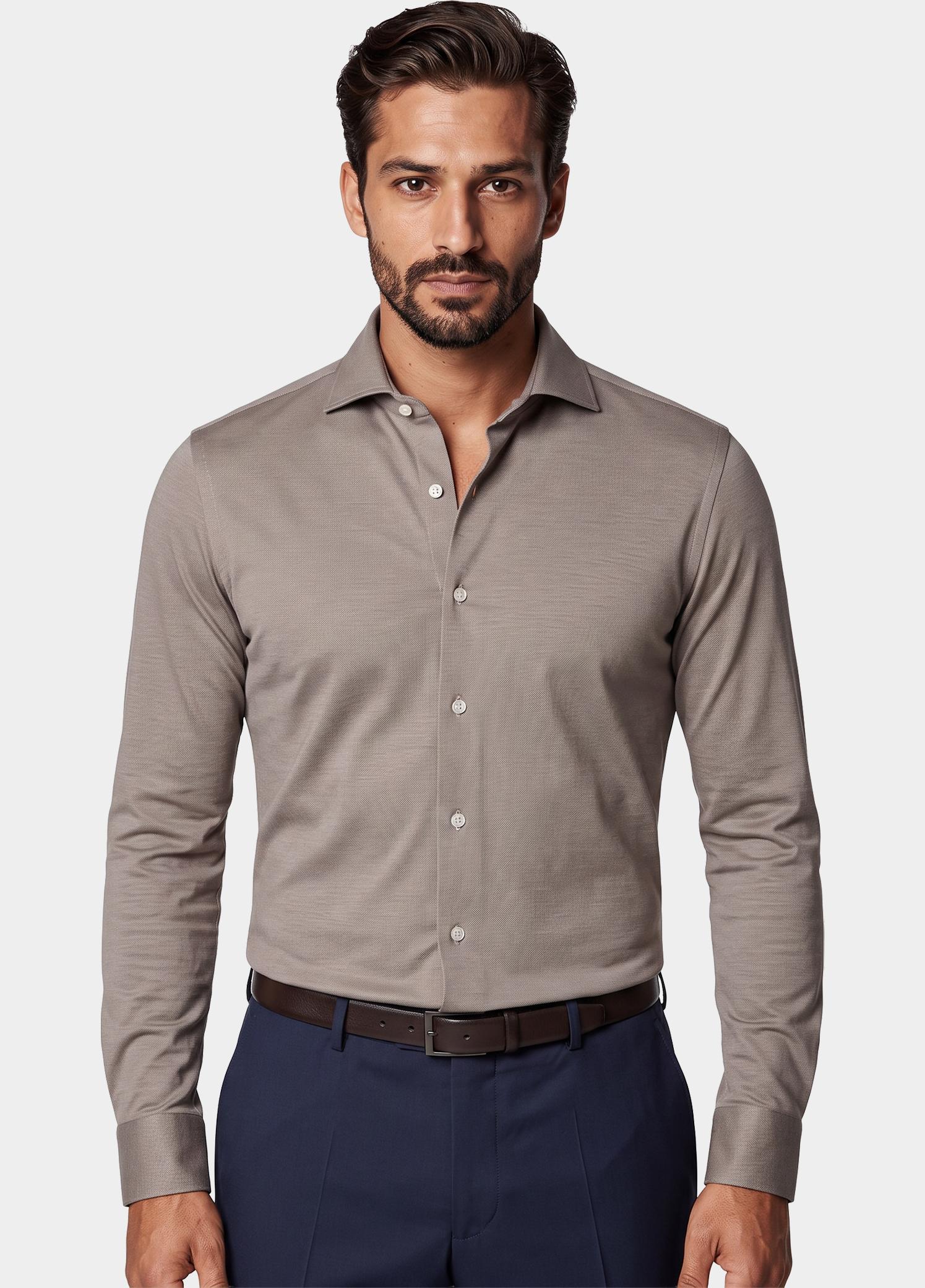 Profuomo Zakelijk overhemd heren Beige  PPWH30025/B