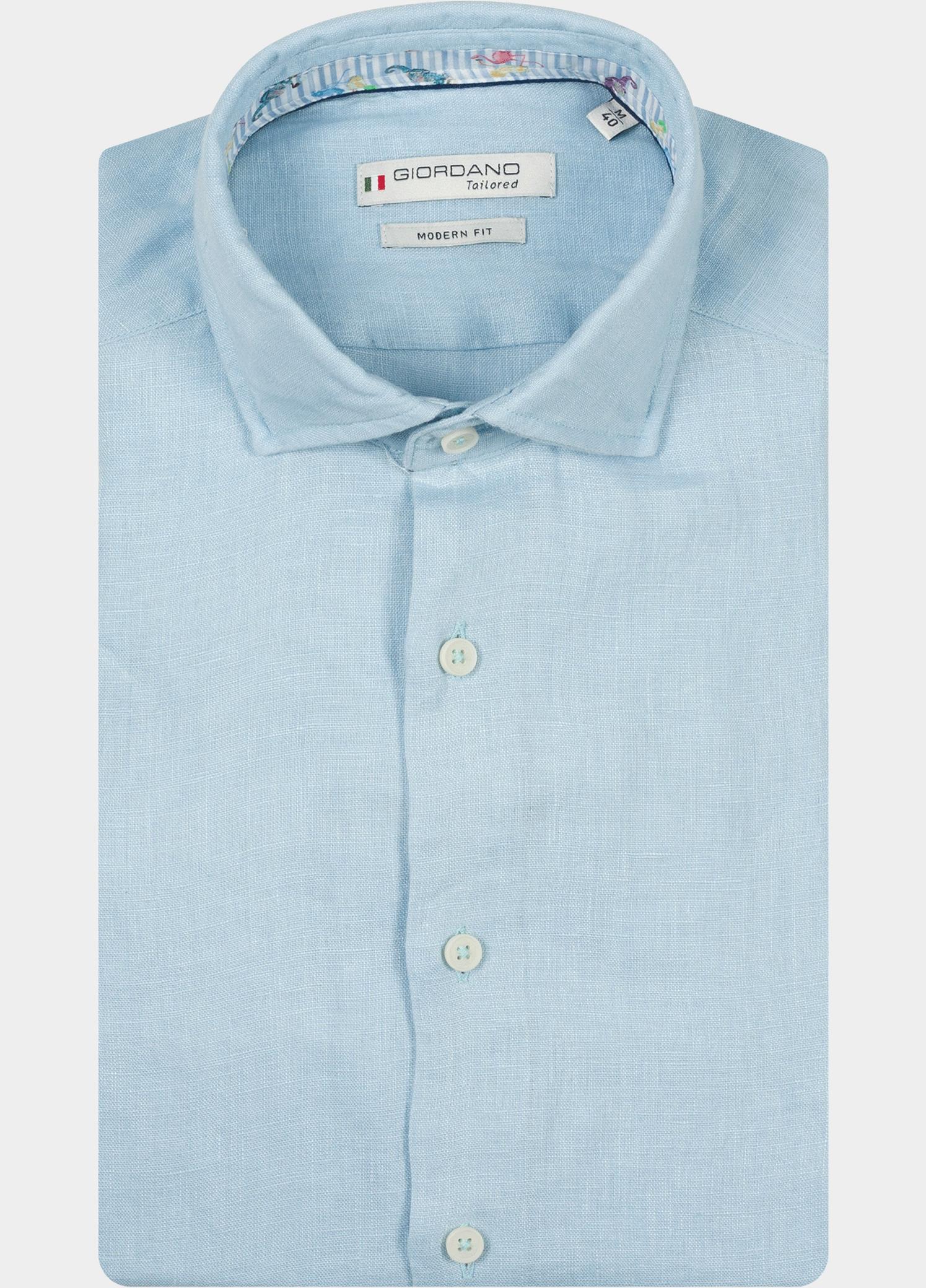 Giordano Overhemd heren Blauw Row Long Sleeve Cutaway Soft 617810/61