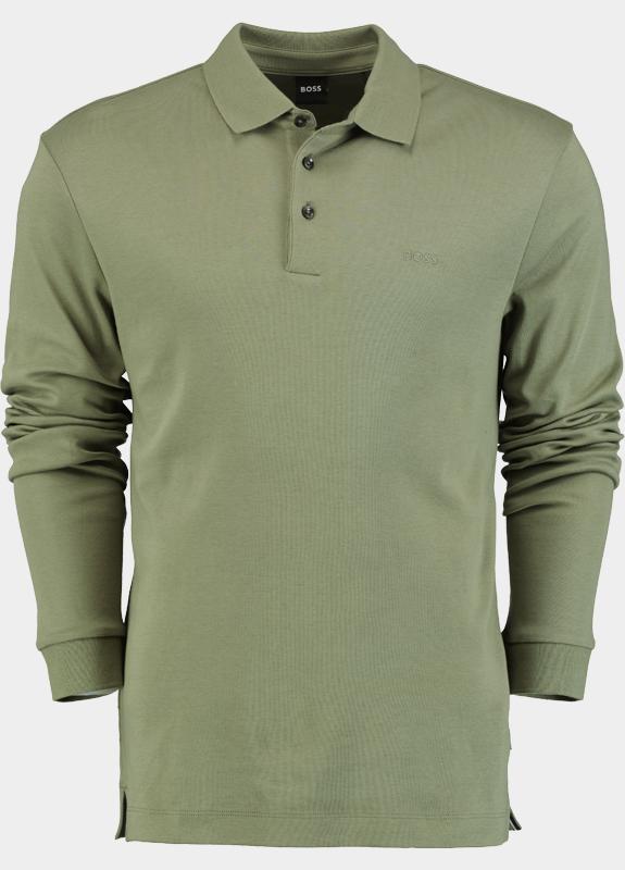 BOSS Black Polo lange mouw Groen Pado 30 10241542 01 50468392/314