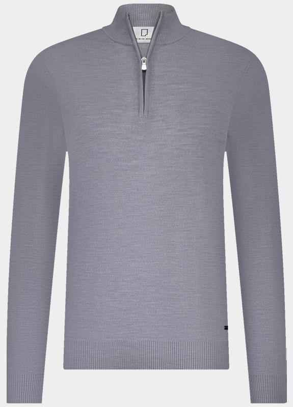 Born With Appetite Half Zip Grijs Lux Pull Halfzip Merino BWA25305LU15/941 mid grey