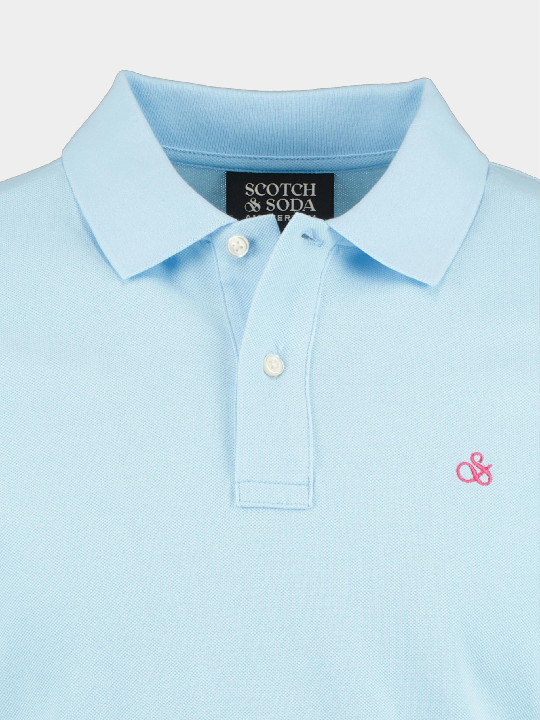 Scotch & Soda Polo korte mouw Blauw Classic Organic pique polo 171716/5609