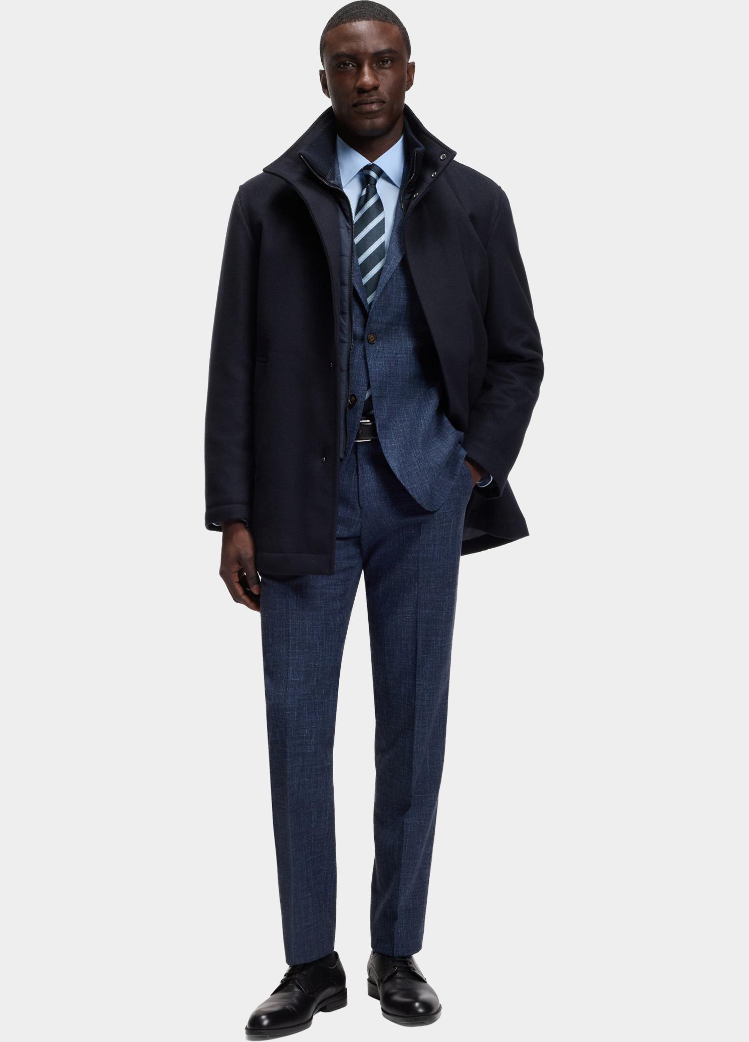 BOSS Black Wollen Jas Blauw H-Coxtan-Bib-264 10273687 01 50571529/404