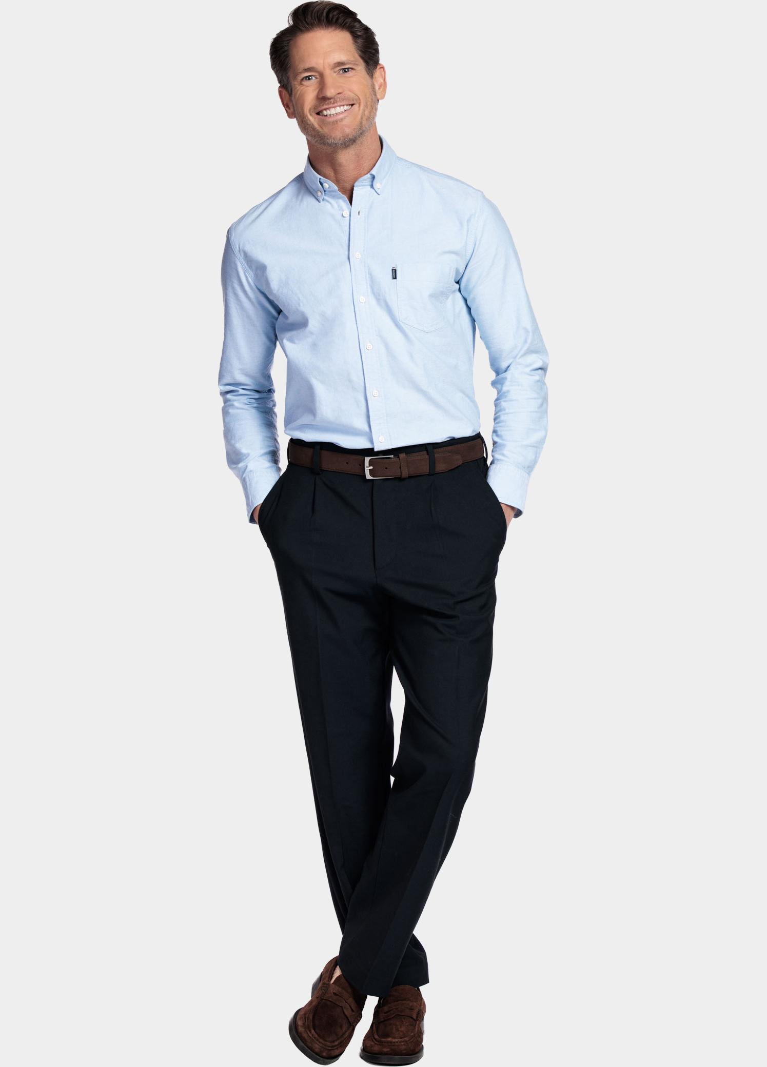 Giordano Overhemd heren Blauw Brando Long Sleeve Button Dow 617052/61