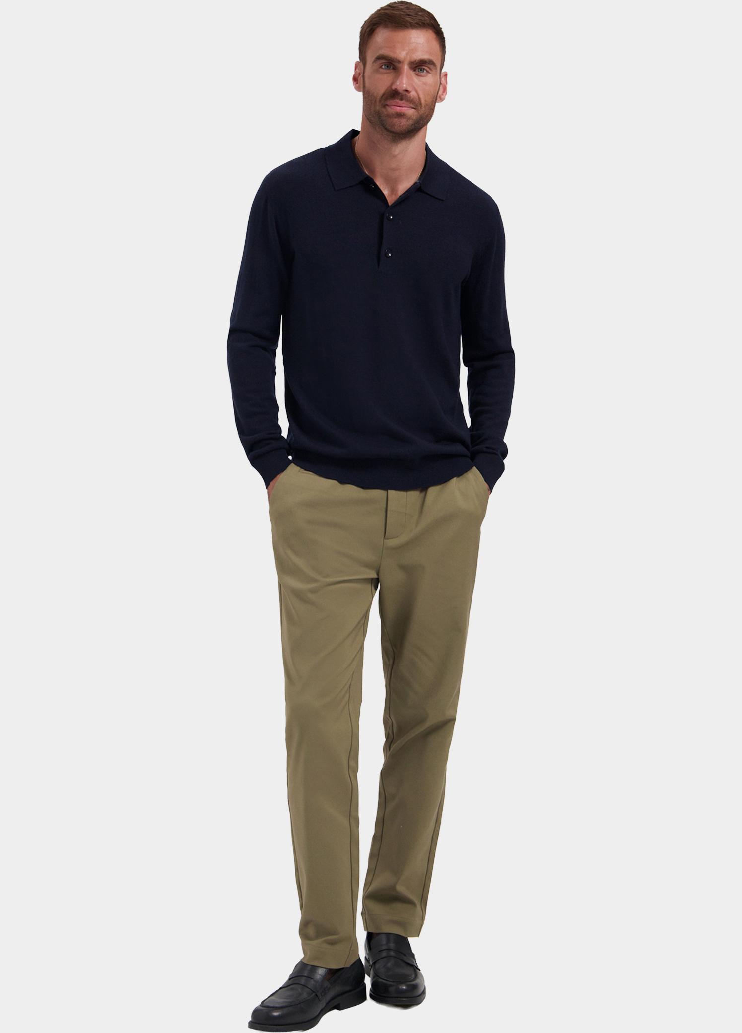 Dstrezzed Polo lange mouwen heren Blauw Destin Button Polo 406078/649