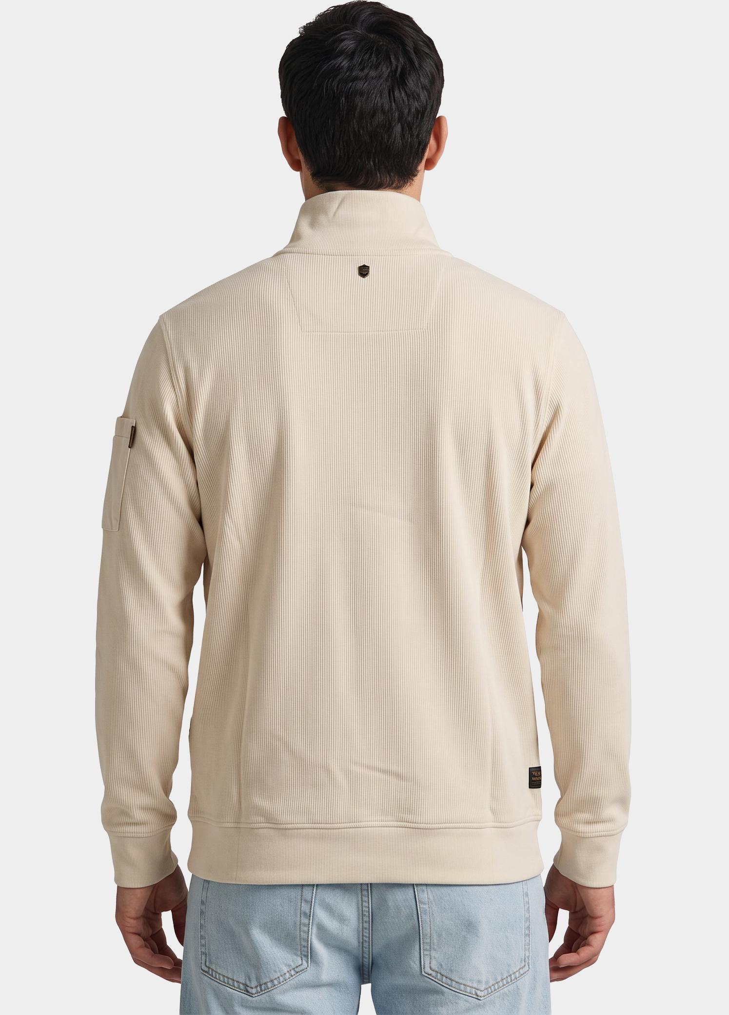 PME Legend half zip sweater heren Beige Half zip collar flat knit loo PSW2609457/7013