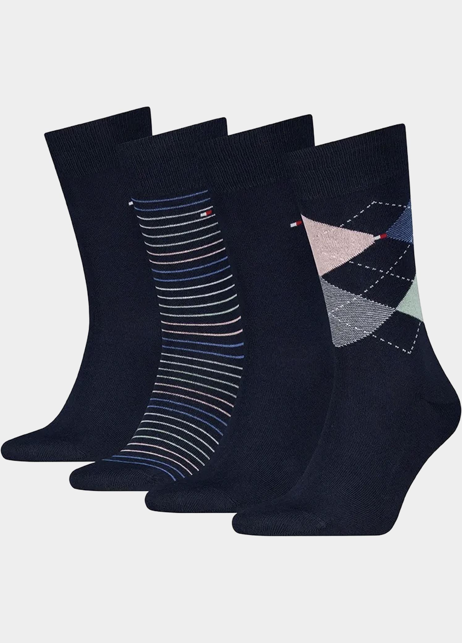 Tommy Hilfiger Sokken heren Blauw TH Men Sock 4P Check & Small s 701241388/001