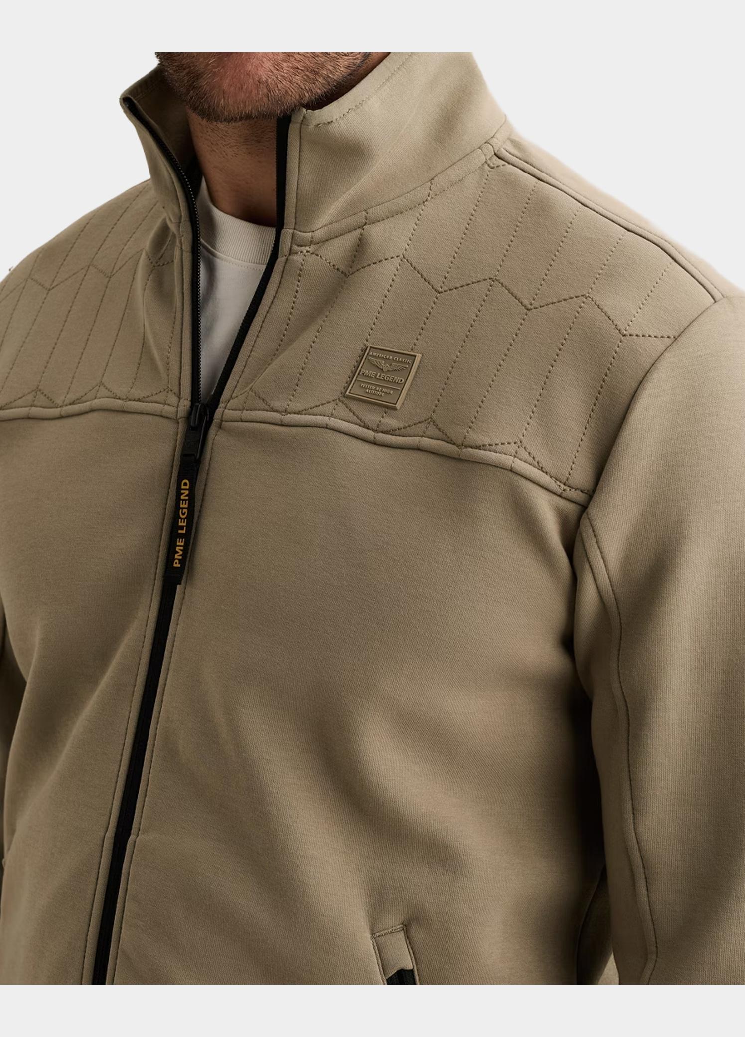 PME Legend sweatvest heren Beige Zip jacket interlock sweat PSW2608437/6485