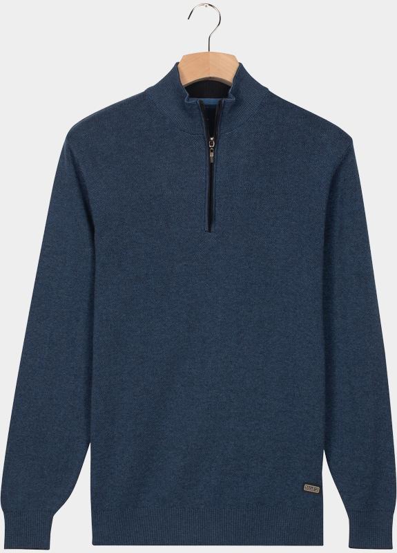 Baileys Half Zip Blauw Pullover 1/2 zip  all-over 2- 528409/655
