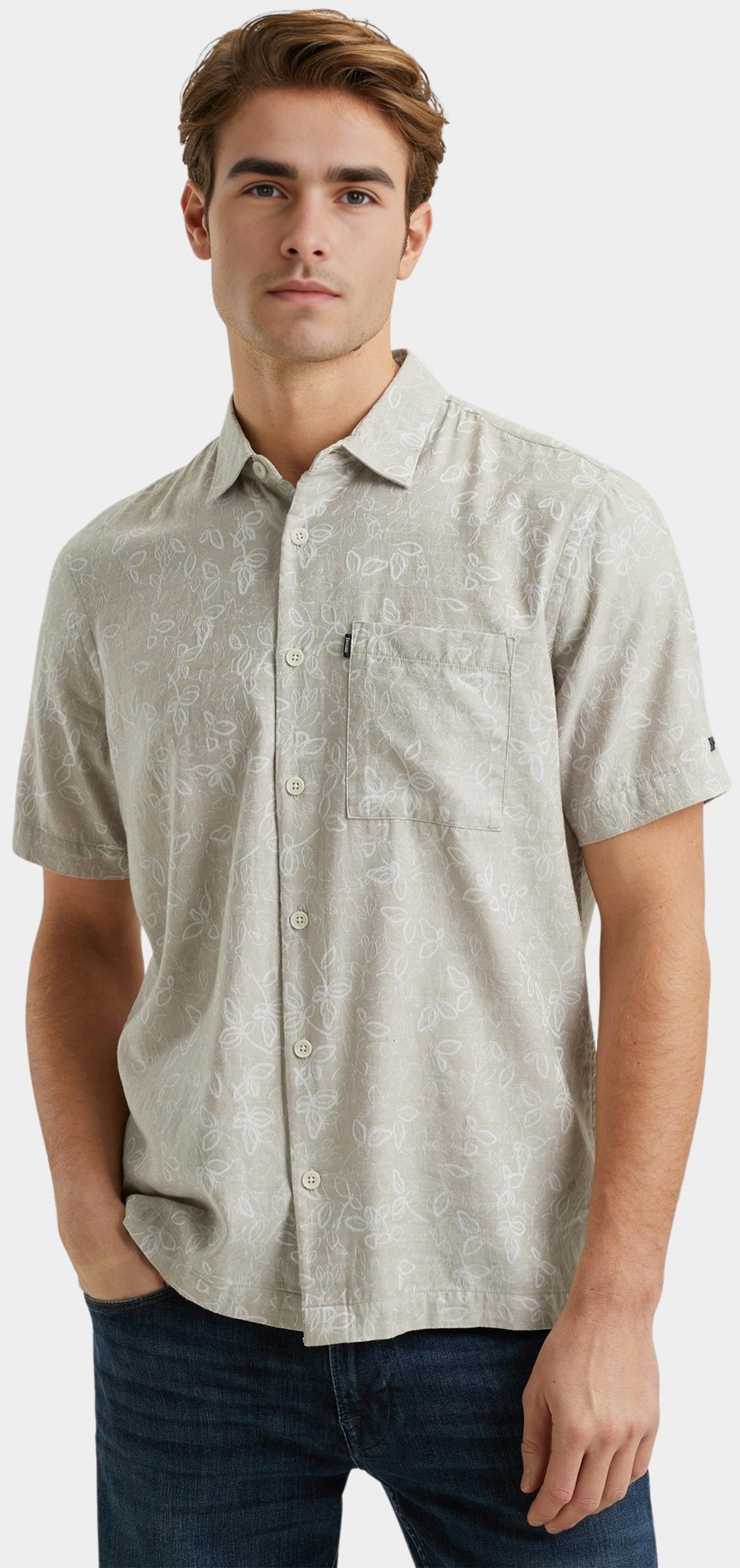 Vanguard Casual hemd korte mouw Grijs Short Sleeve Shirt Jacquard Y VSIS2505284/7074