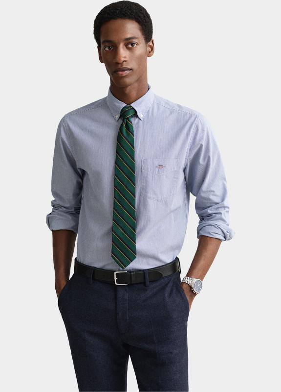 Gant Overhemd heren Blauw Poplin banker shirt 3000140/436