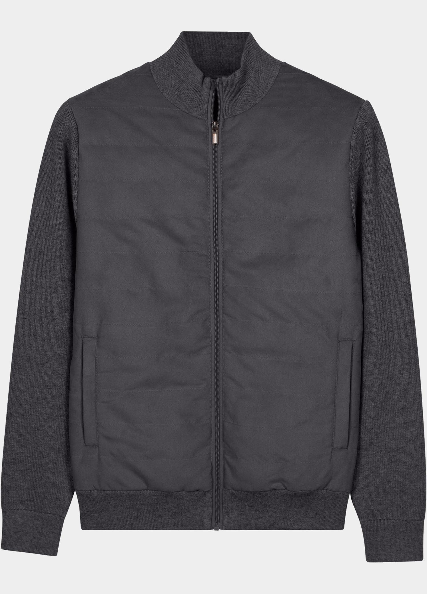 Baileys Vest heren Blauw Cardigan Zip  Front Suedine, 622078/965