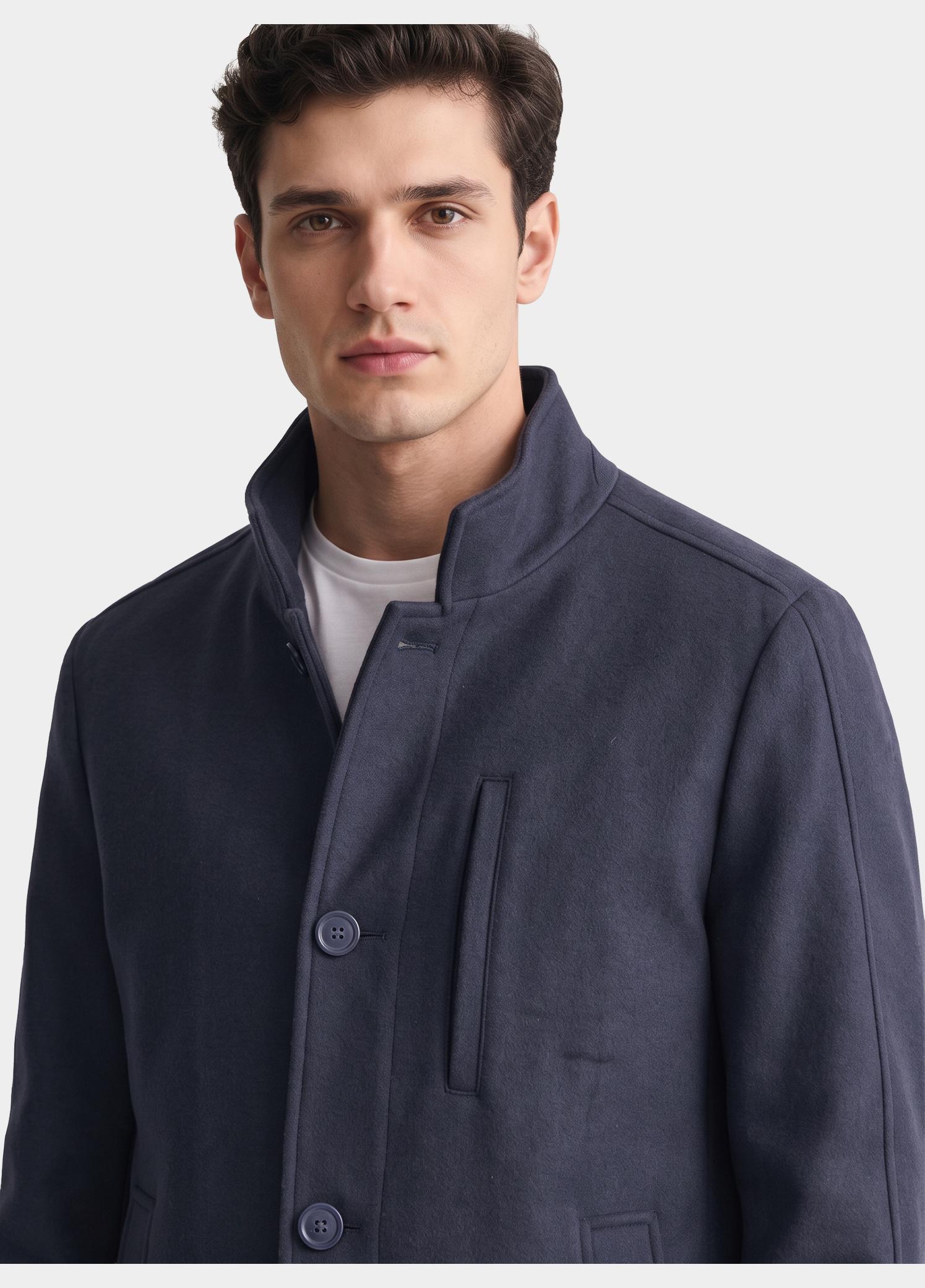 Scotland Blue Wollen Jas Blauw Caleb Coat SPE26301CA86SB/4001