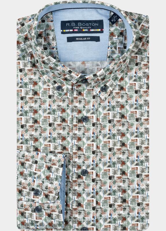R.B. Boston Casual hemd lange mouw Groen Franklin LS Button Down 527670/714