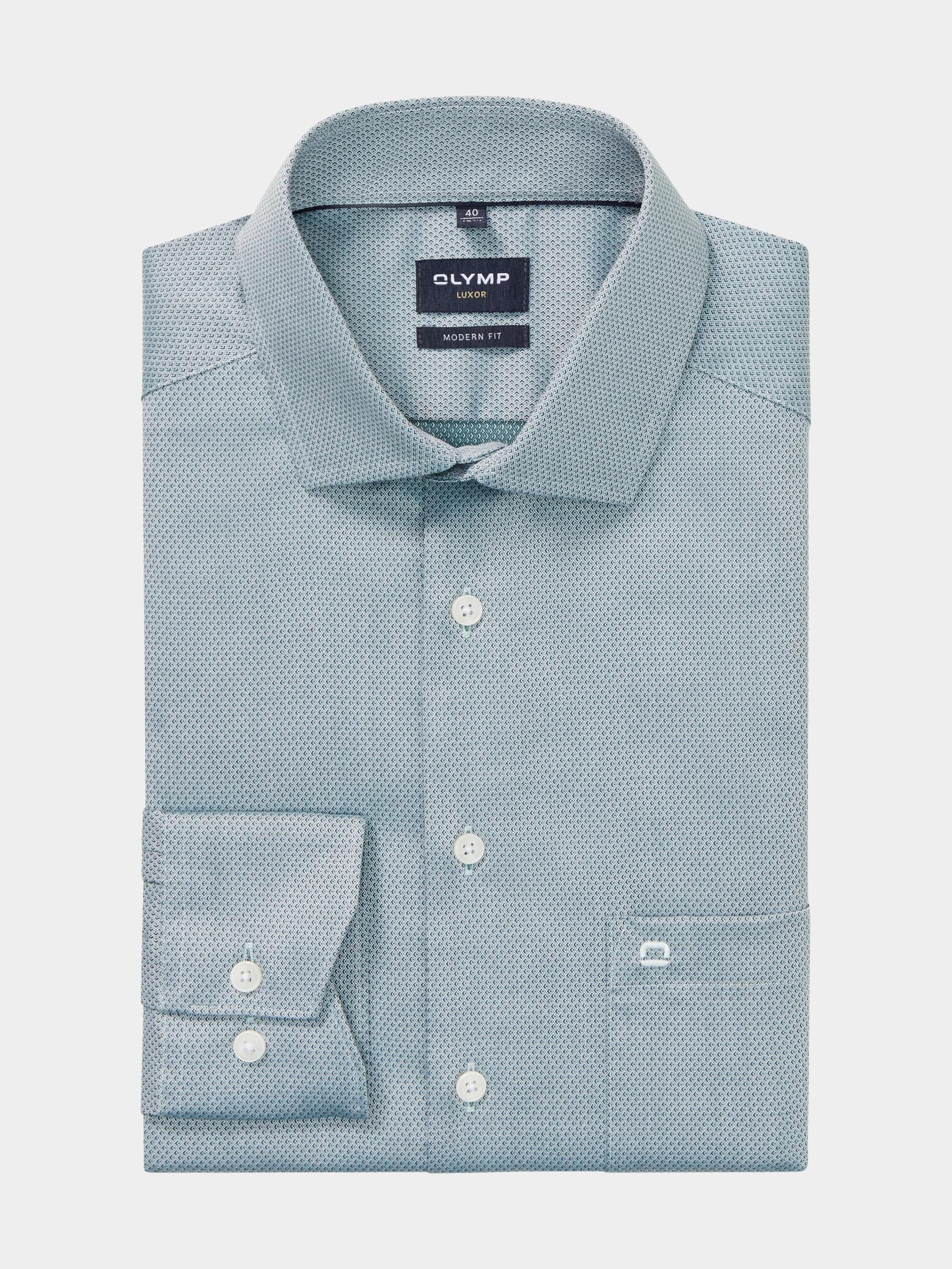 Olymp Business hemd lange mouw Groen Luxor 135674/45