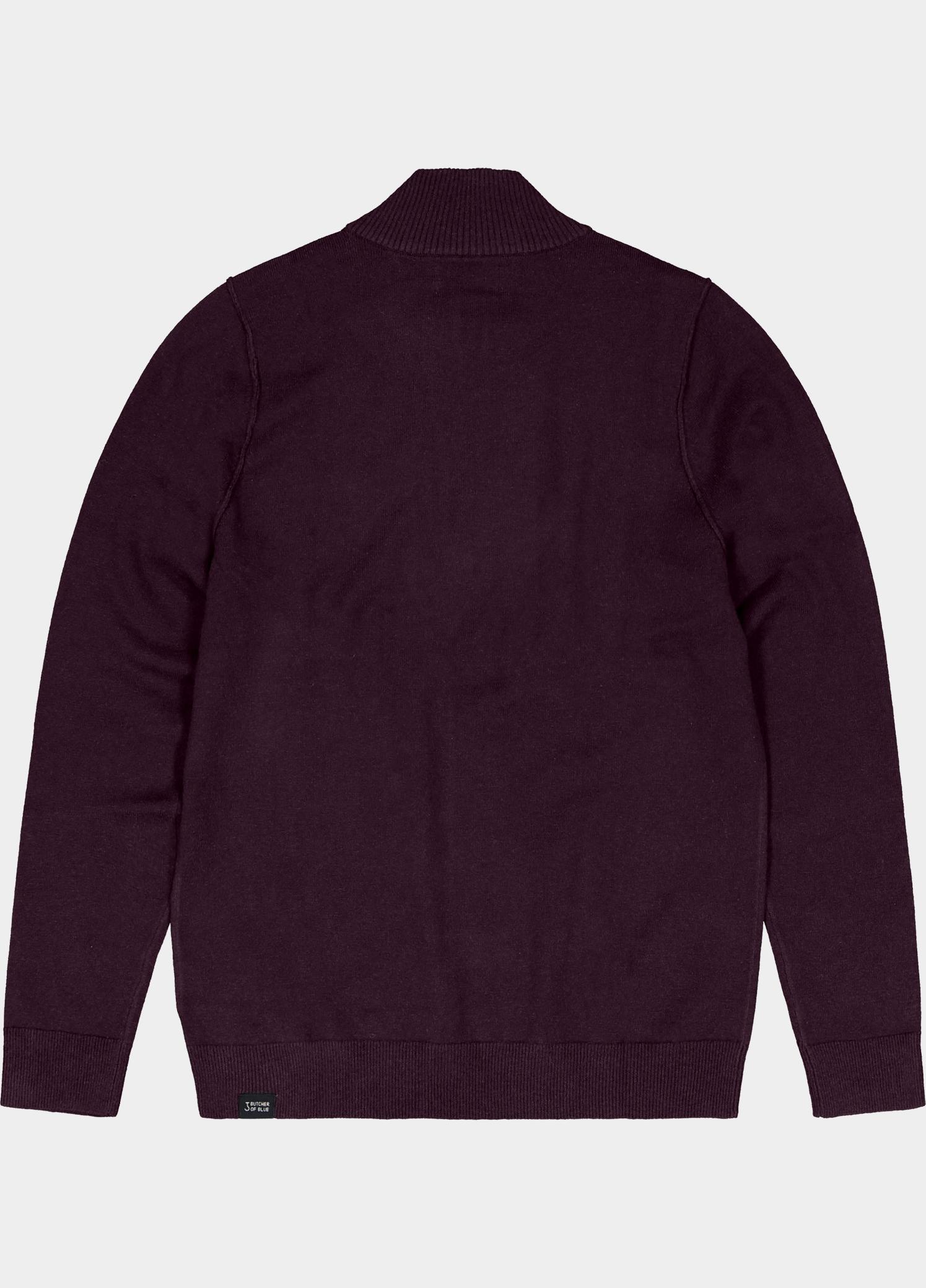 Butcher of Blue Half Zip Paars Clifden M2626100/845