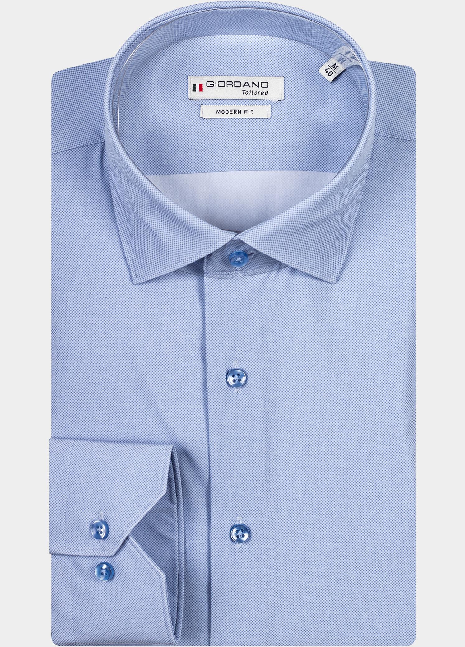 Giordano Overhemd heren Blauw Maggiore, LS Semi Cutaway Sup 417809/60