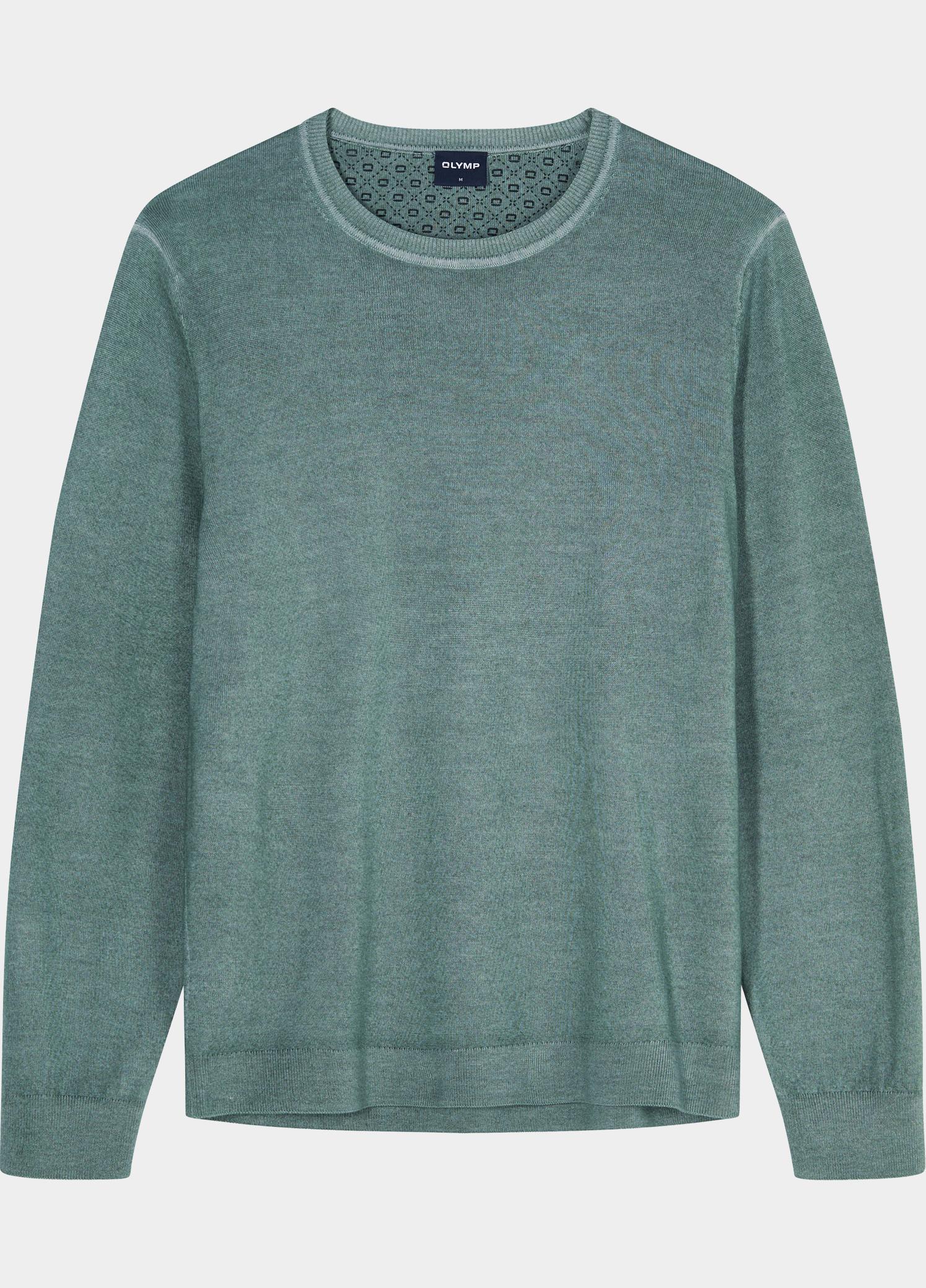 Olymp Pullover heren Groen Rundhals Strick 534065/45