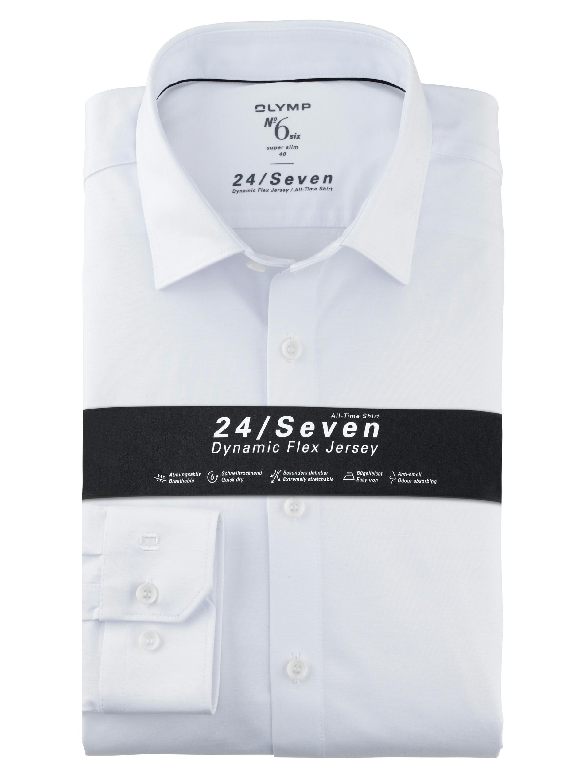 Olymp Business hemd lange mouw Wit extra slim fit van jersey 250374/00