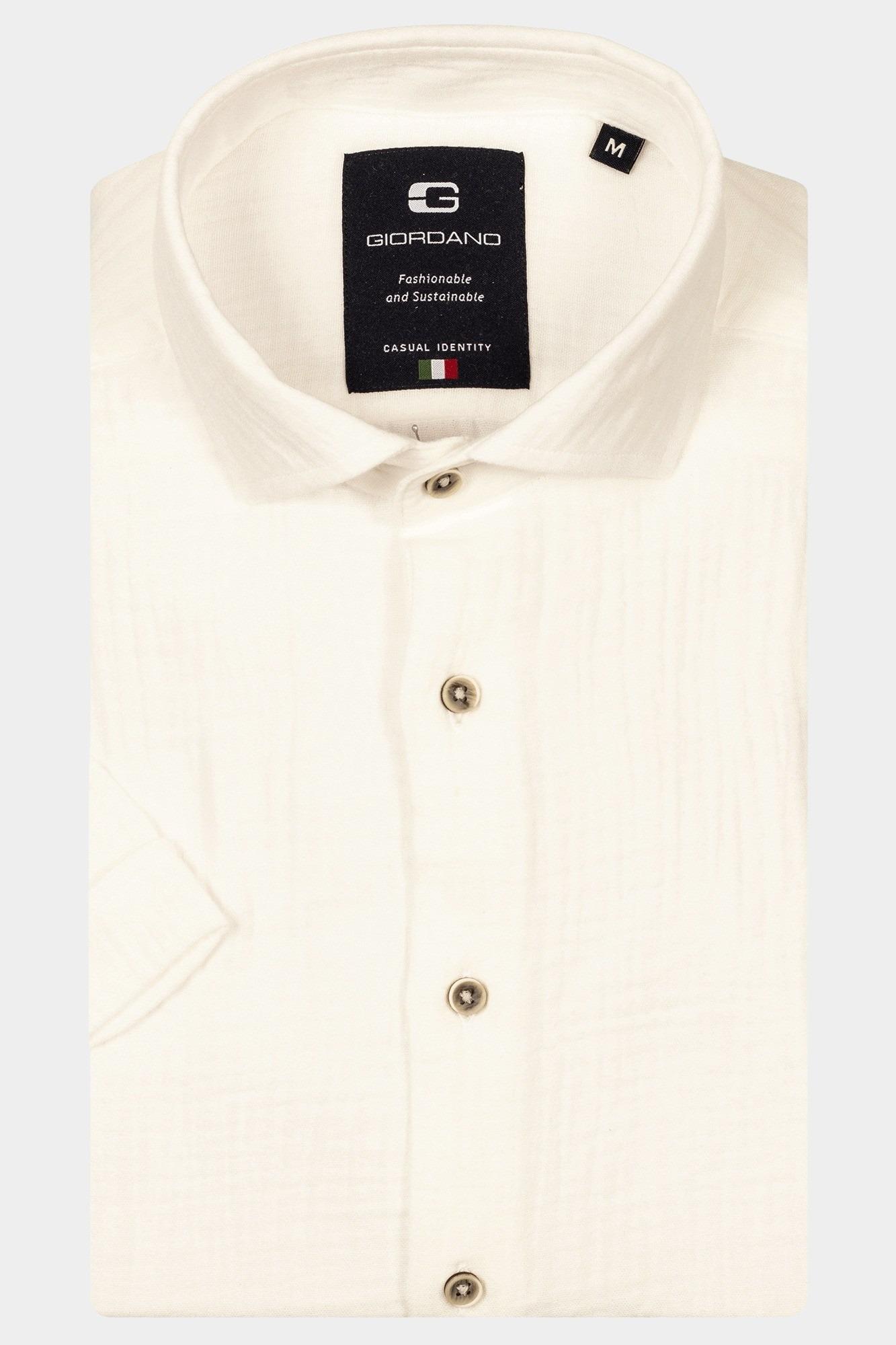 Giordano Casual hemd korte mouw Wit Front short sleeve cutaway Do 516862/10