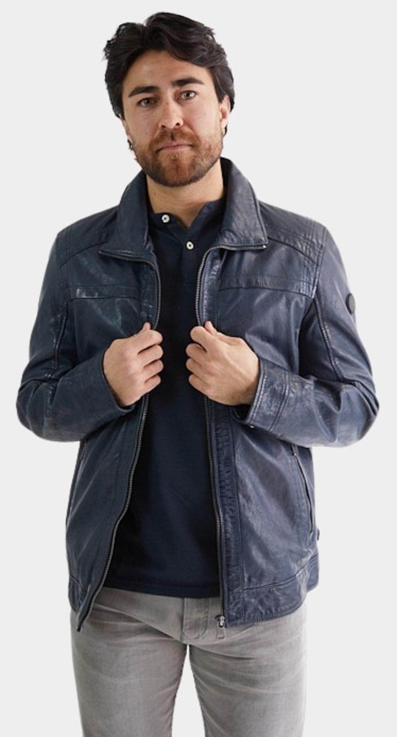 Donders 1860 Lederen jack Blauw Leather Jacket 52469/784