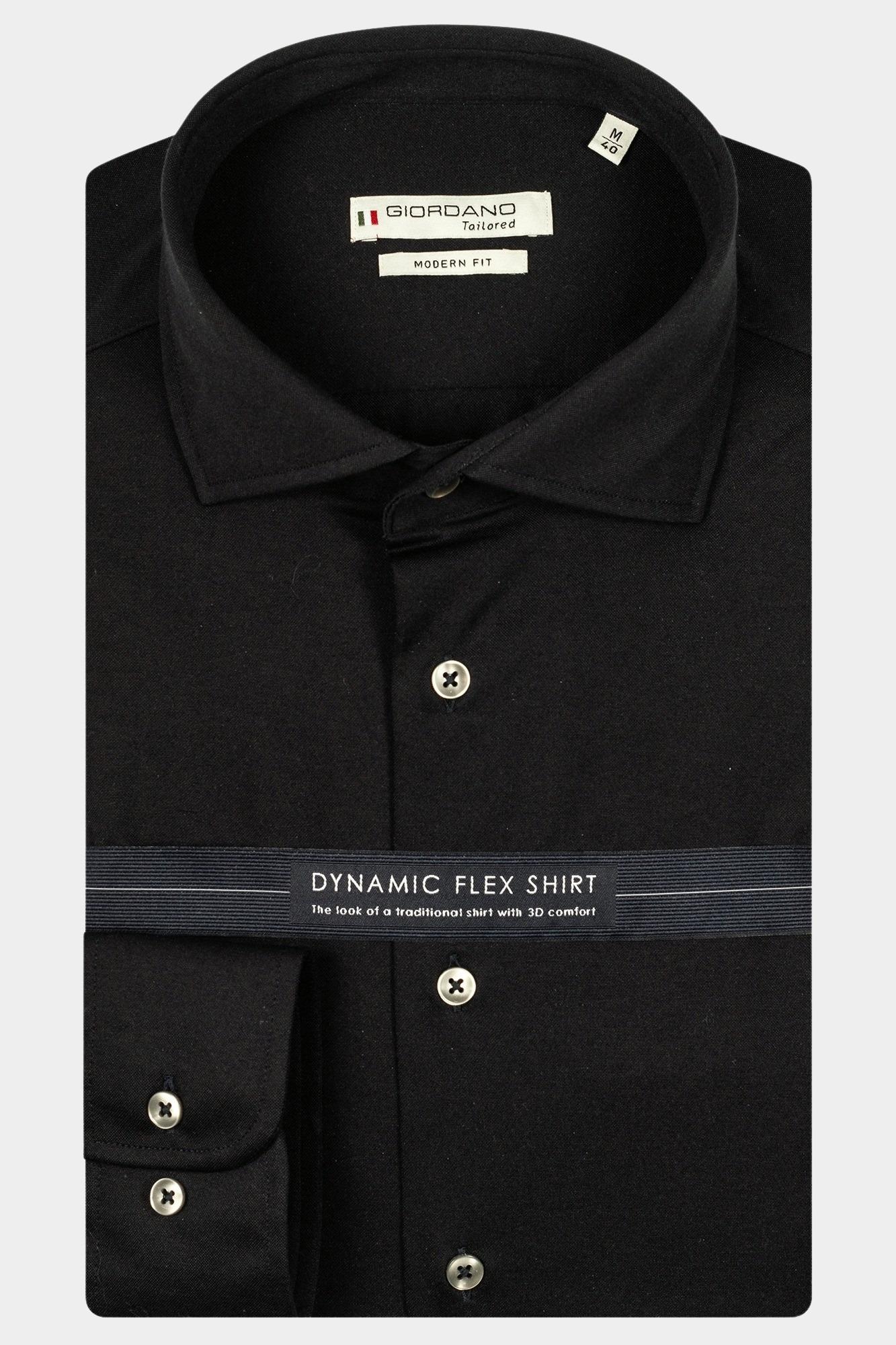 Giordano Casual hemd lange mouw Blauw Roma, LS Cutaway Dynamix Flex 427895/60