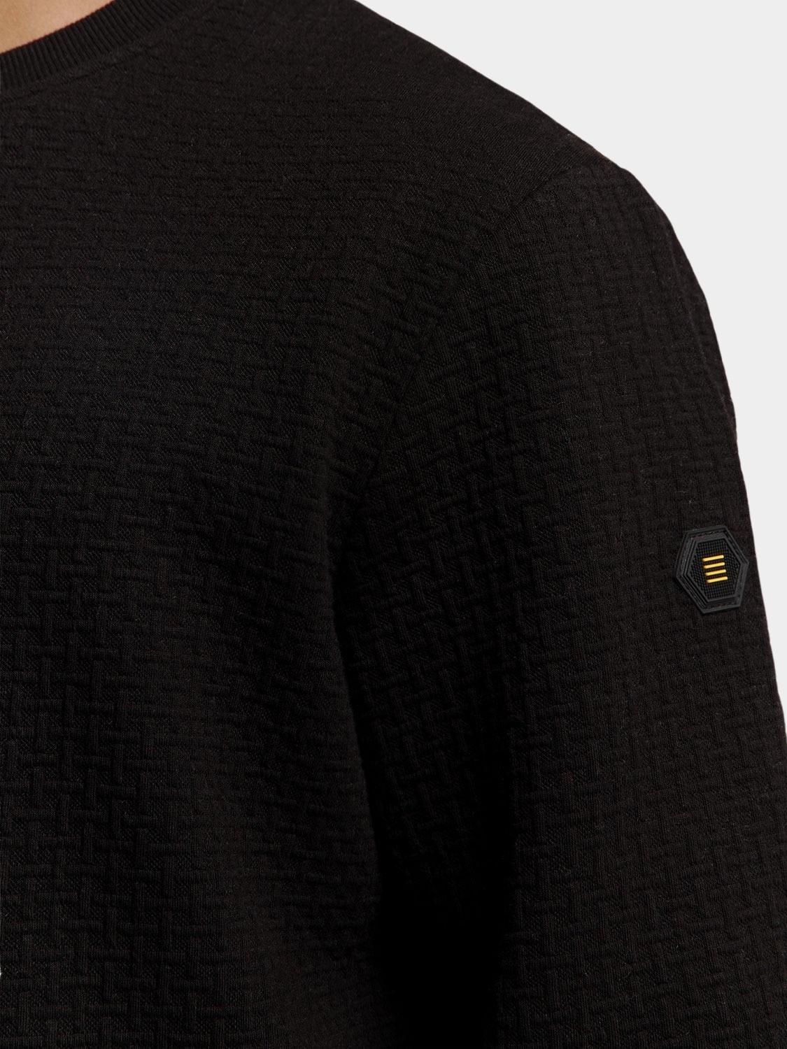 No Excess Sweater Zwart Sweater Crewneck Double Layer 25100908/020