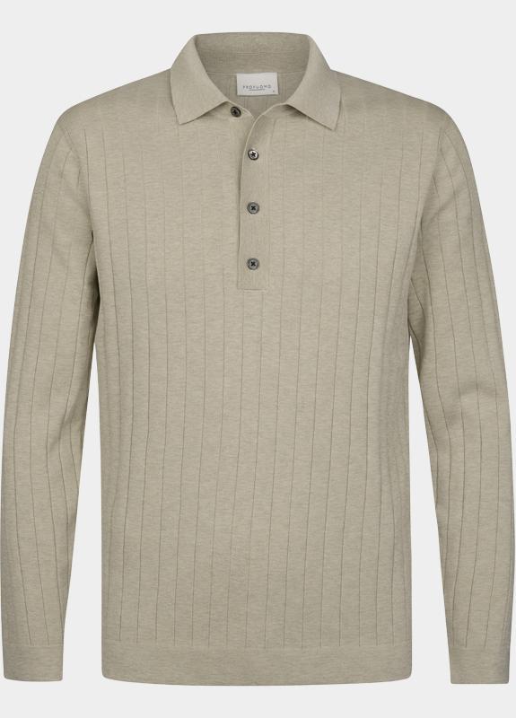 Profuomo Polo lange mouw Beige  PPXJ10021/C