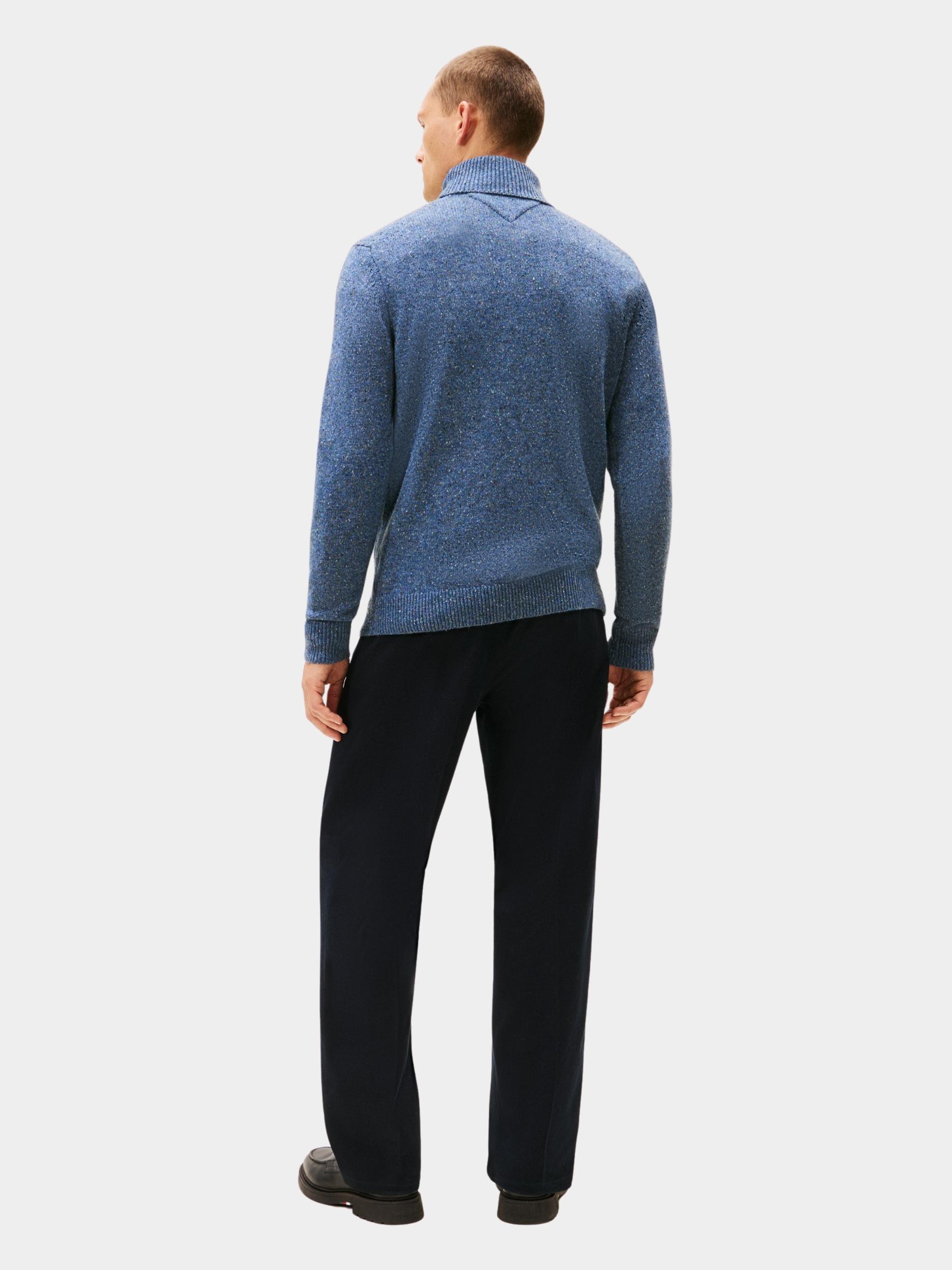 Tommy Hilfiger Pullover Blauw LAMBSWOOL BLEND DONEGAL ROLL MW0MW40436/DVC