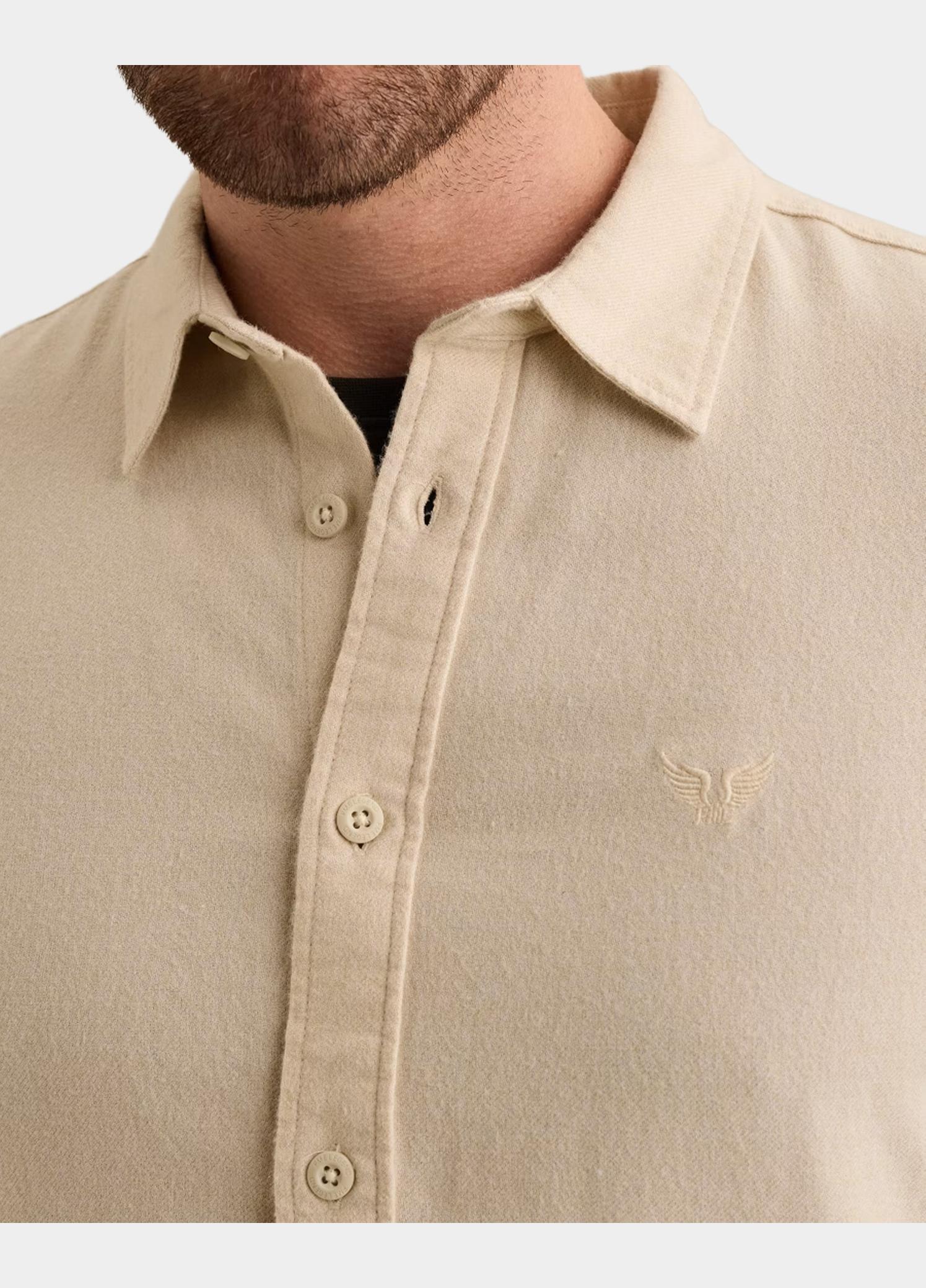 PME Legend Overhemd heren Beige Long sleeve shirt Yarn dye PSI2610203/7013