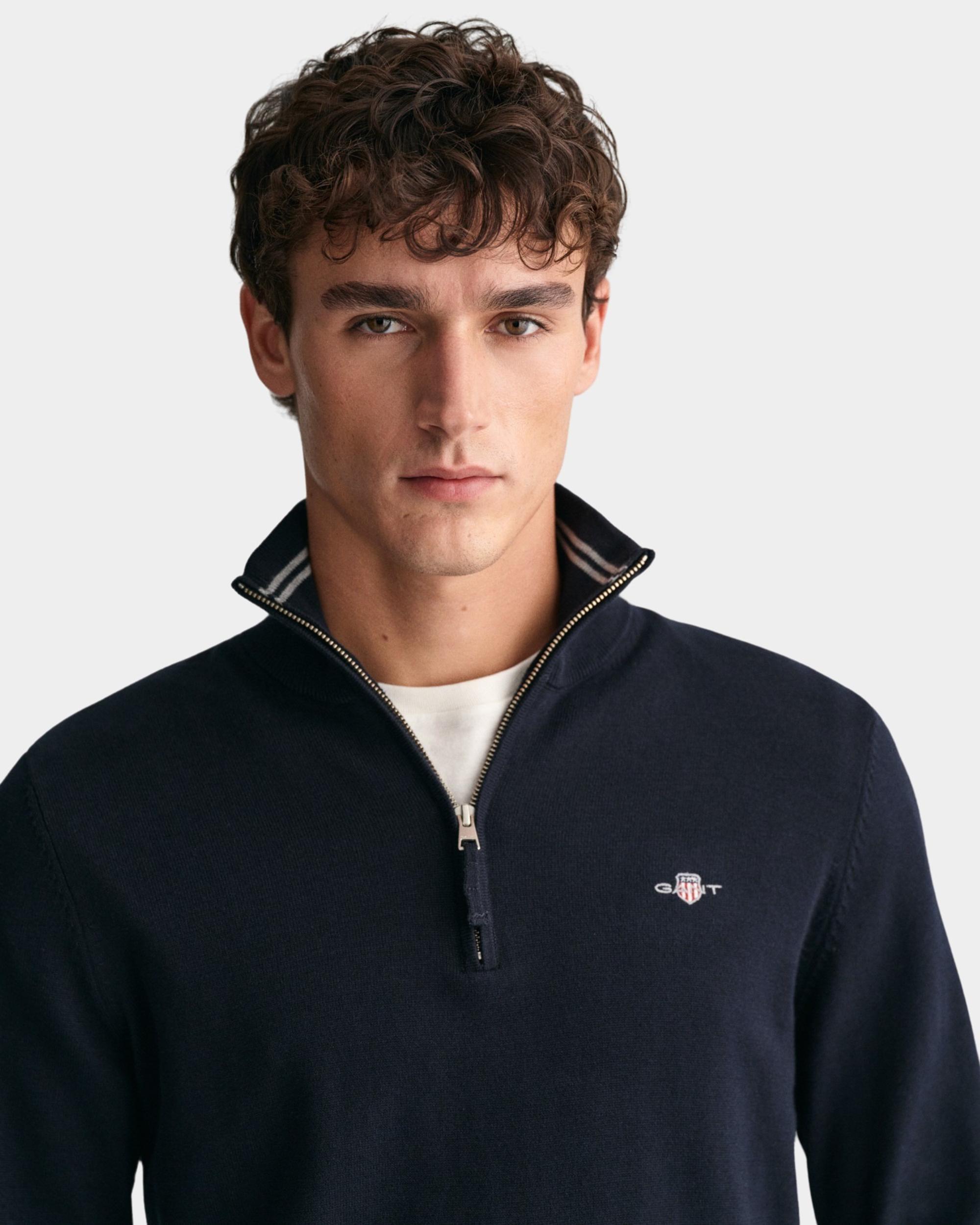 Gant Half Zip Blauw Classic Cotton Half Zip 8030564/433
