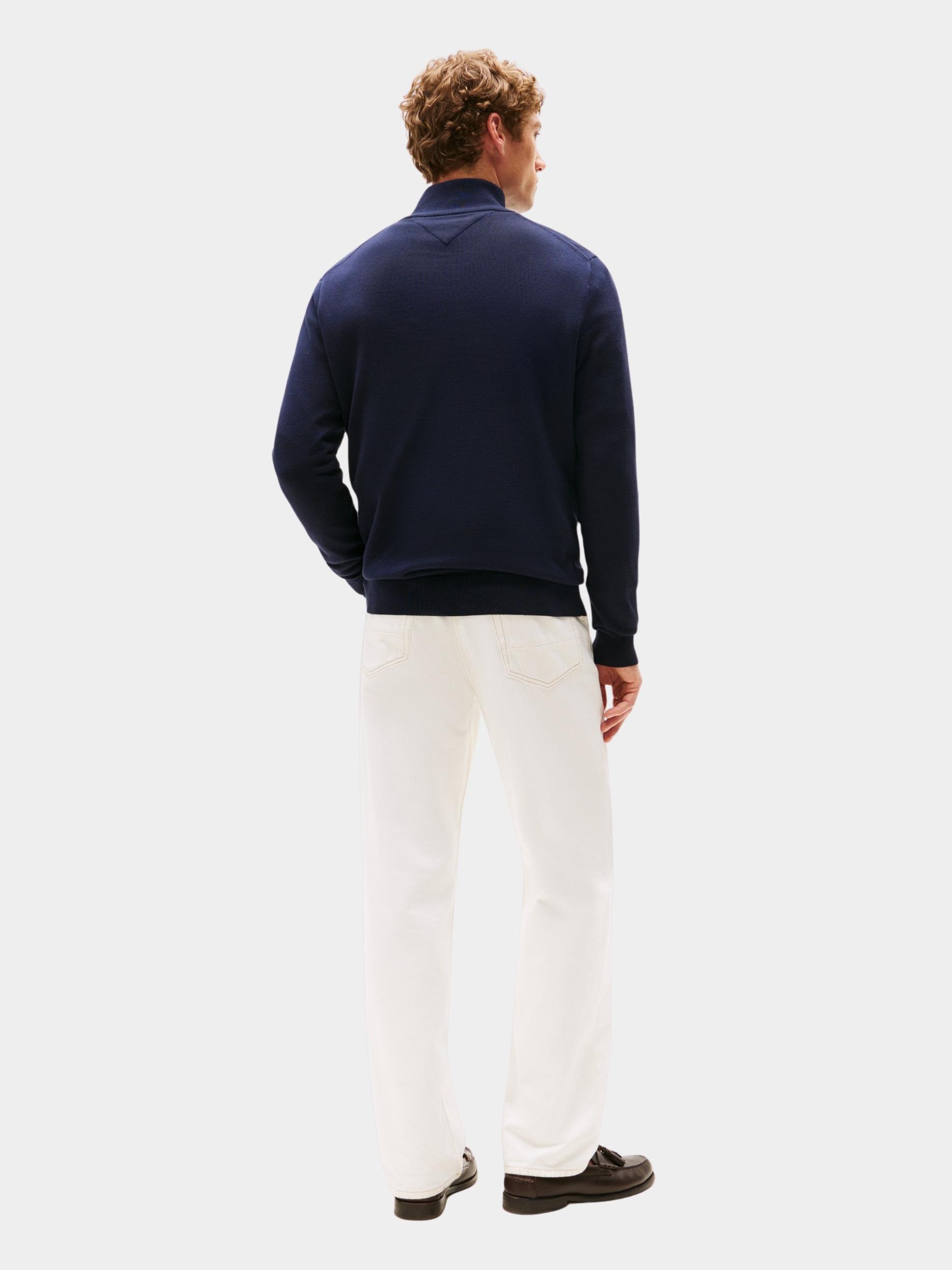 Tommy Hilfiger Half Zip Blauw ESSENTIAL COTTON ZIP MOCK MW0MW37331/DW5