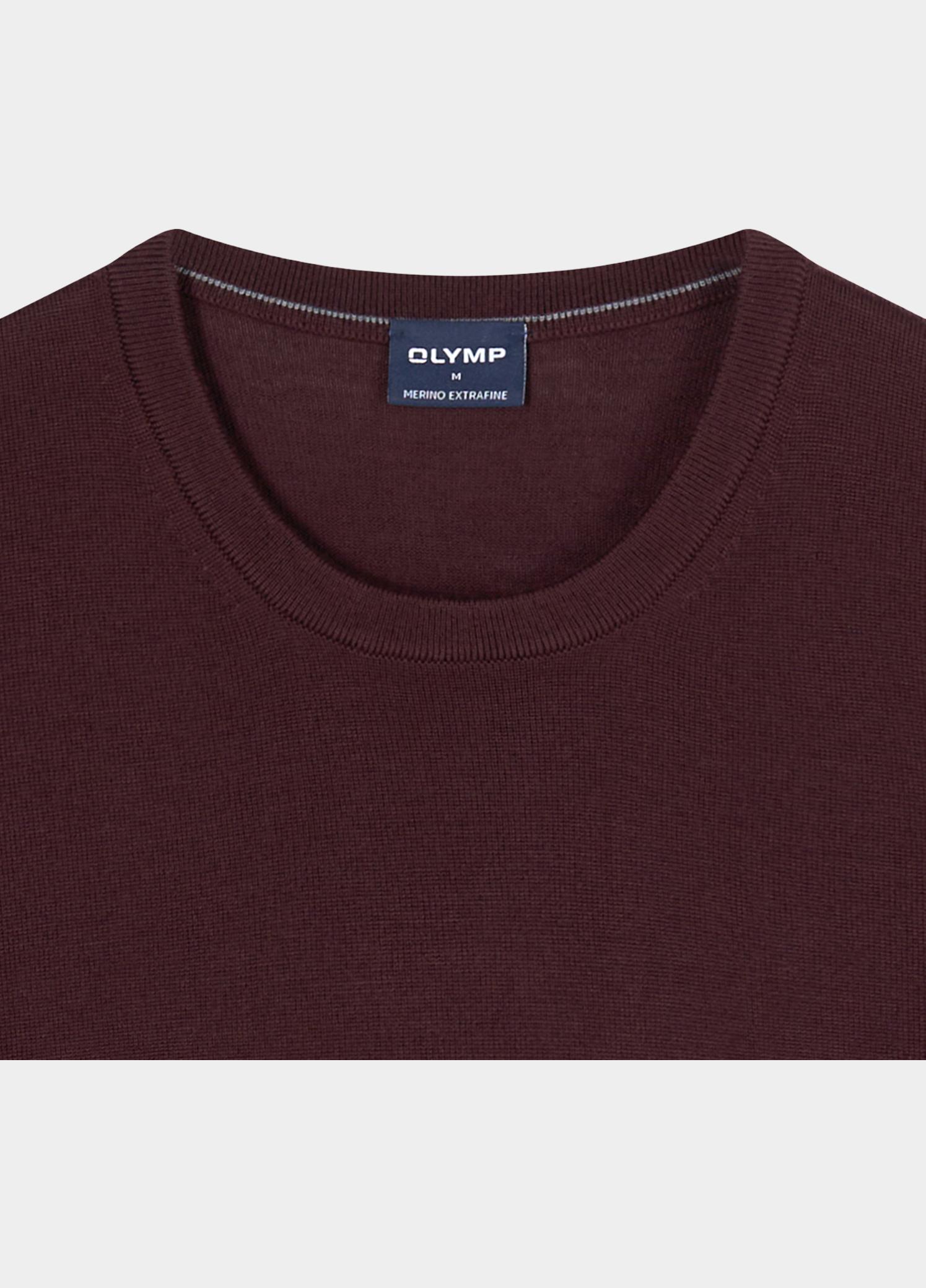 Olymp Pullover heren Rood R-Pullover Basic Merino 015011/37