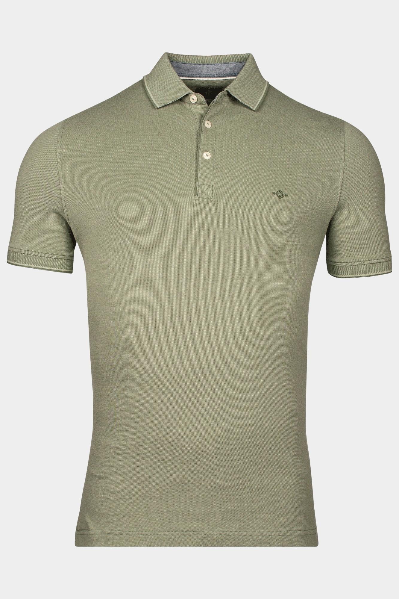Baileys Polo korte mouw Groen Poloshirt 2-tone Oxford Pique 515287/74